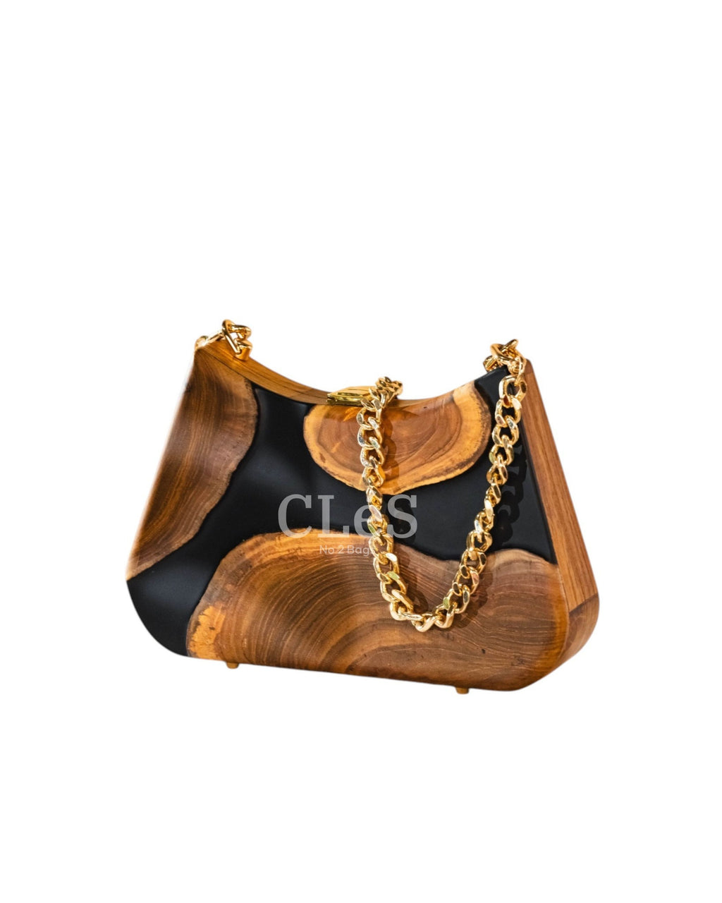 Lombok Coal Nusa Handmade Wooden Women Teakwood Handbag