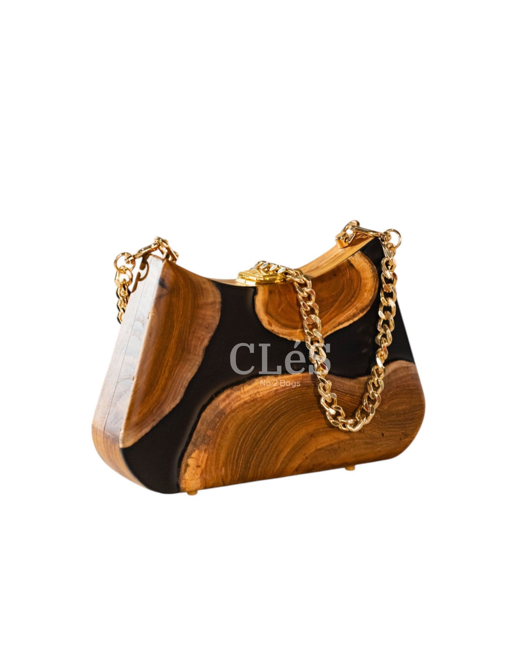 Lombok Coal Nusa Handmade Wooden Women Teakwood Handbag