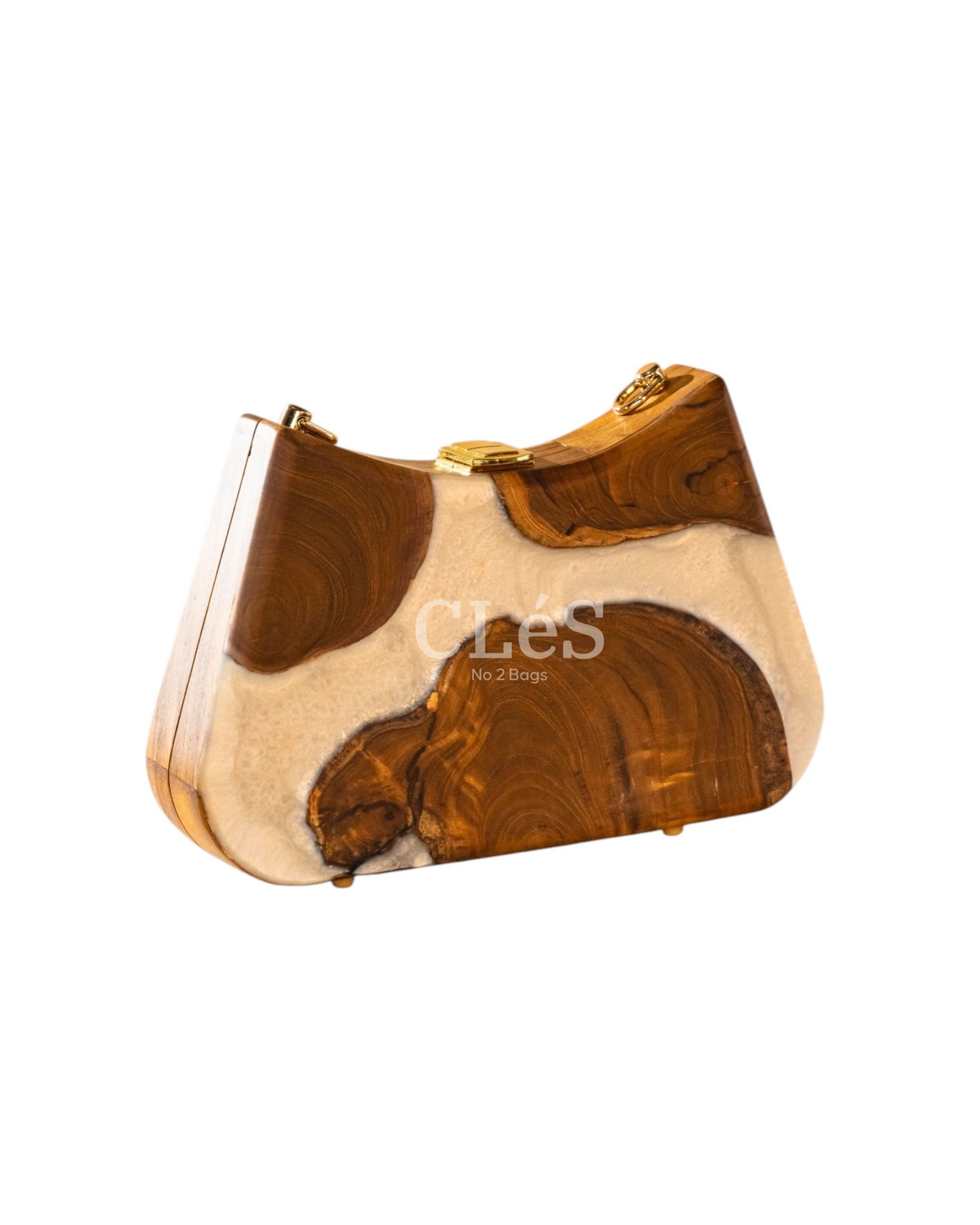 Lombok Coral Nusa Handmade Wooden Women Teakwood Handbag