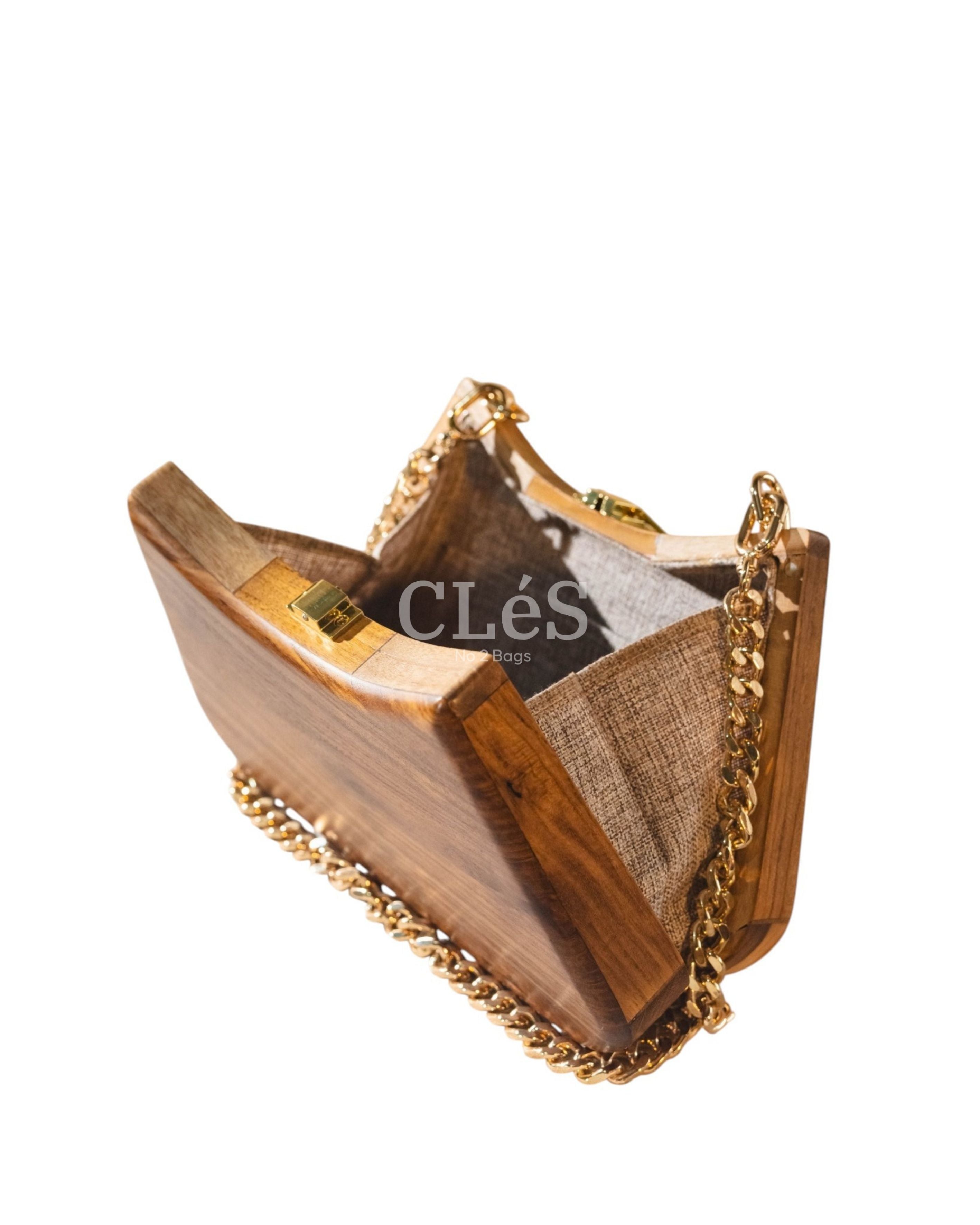 Lombok Natural Handmade Wooden Women Teakwood Handbag
