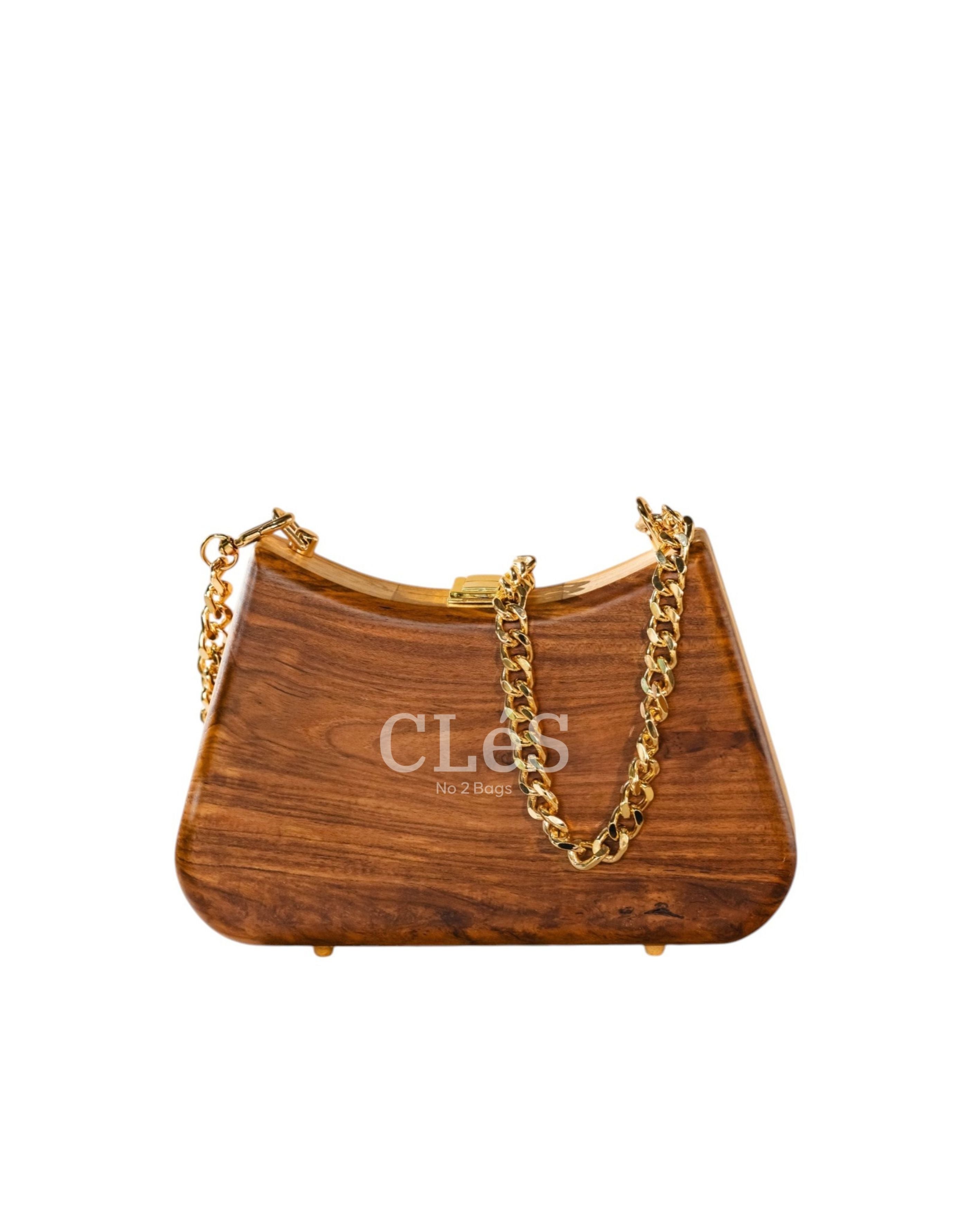 Lombok Abstract Butterfly Handmade Wooden Women Teakwood Handbag