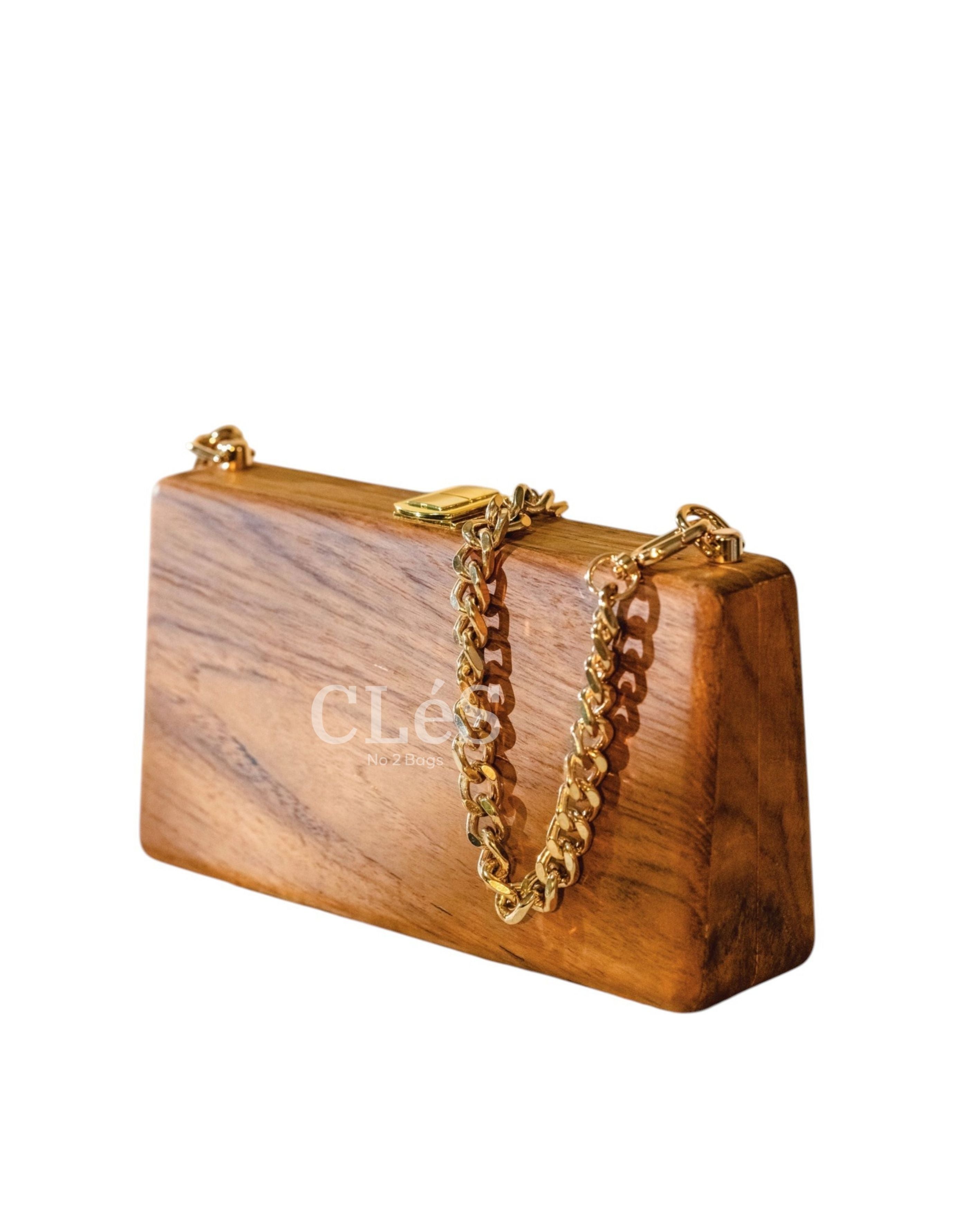 Bali Natural Handmade Wooden Women Teakwood Handbag