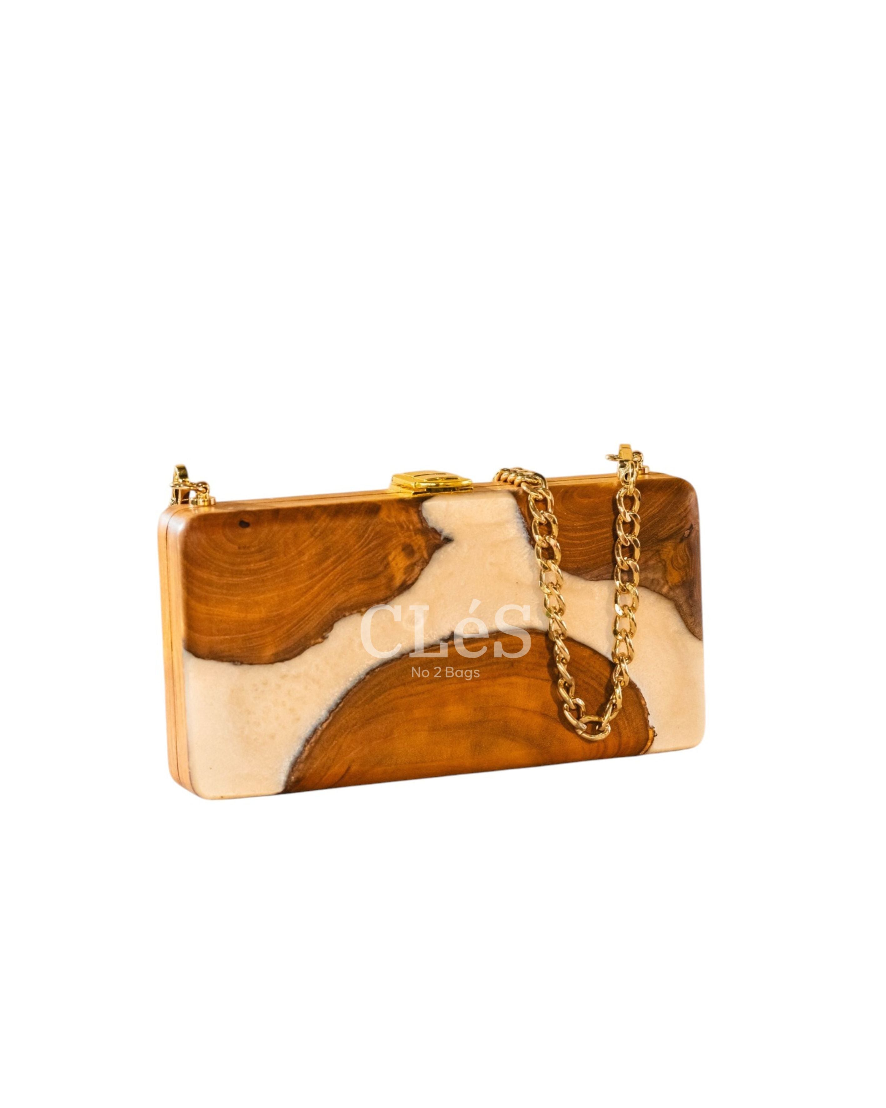 Bali Coral Nusa Handmade Wooden Women Teakwood Handbag