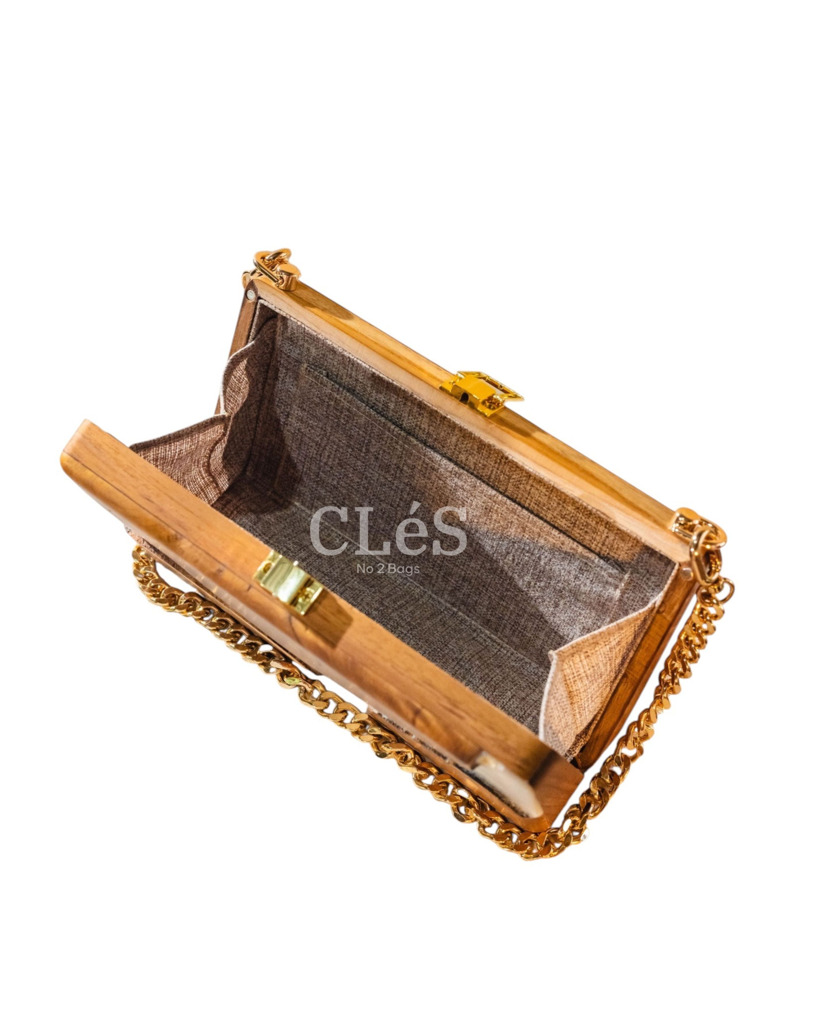 Bali Coal Nusa Handmade Wooden Women Teakwood Handbag