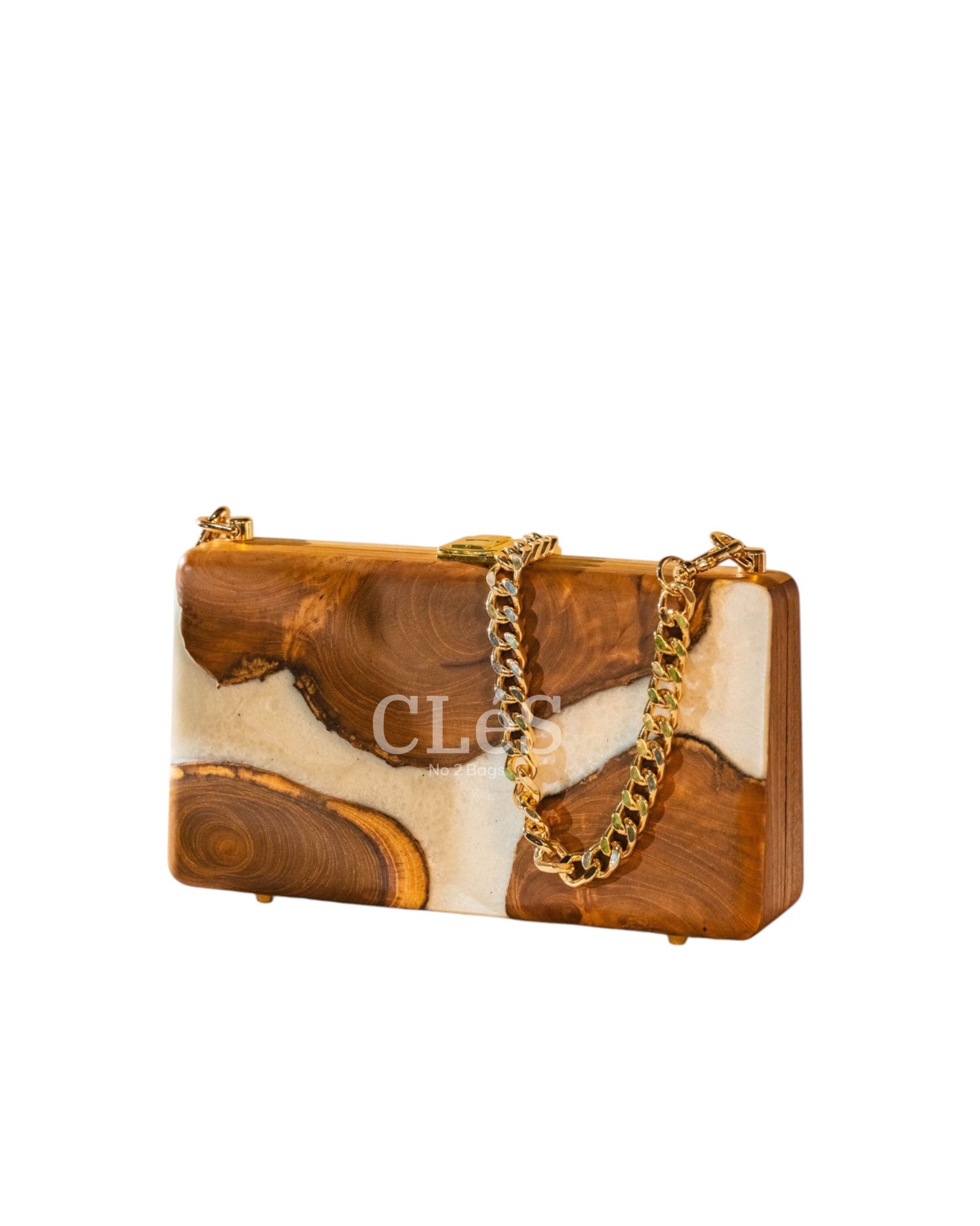 Bali Coral Nusa Handmade Wooden Women Teakwood Handbag