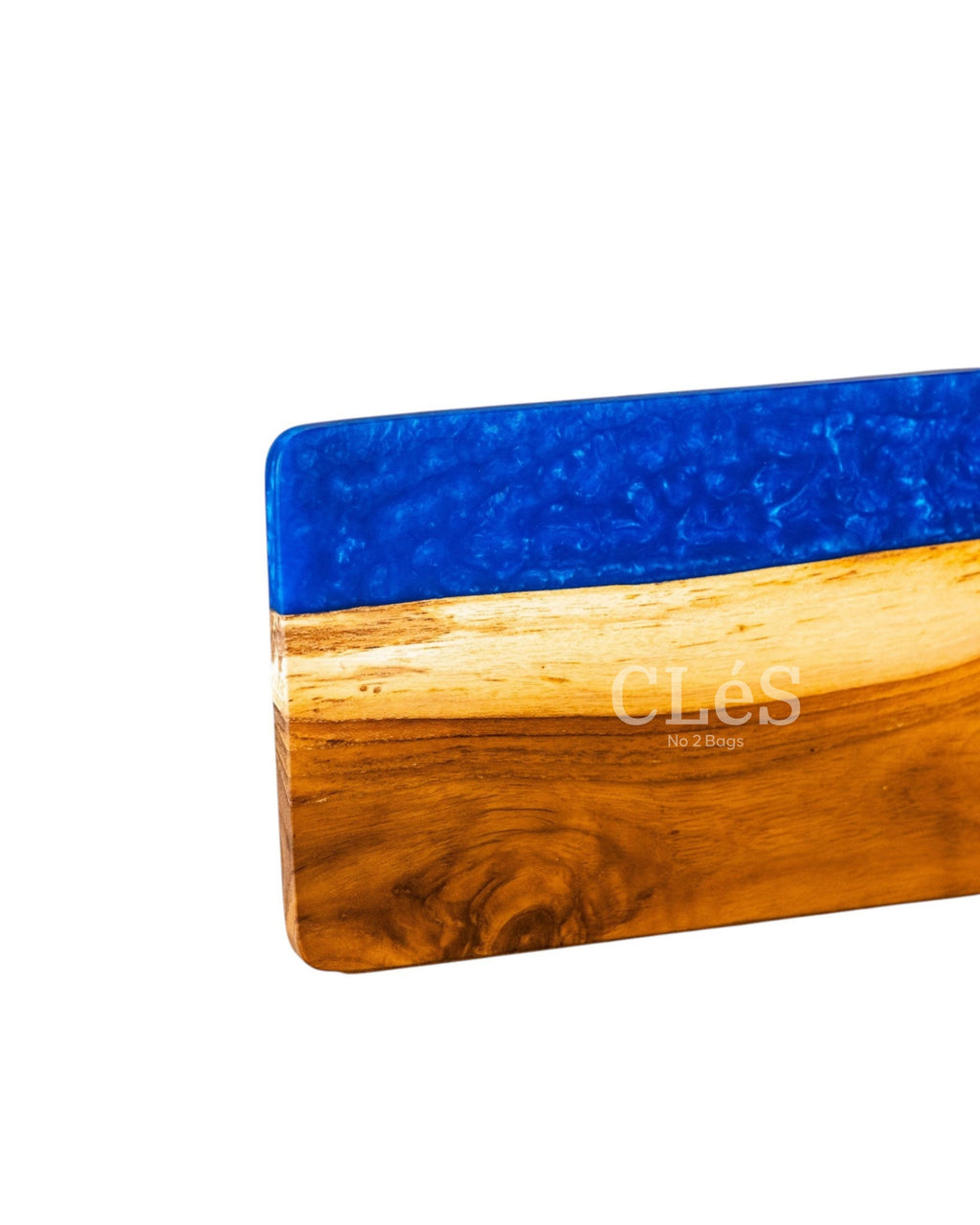 Handmade Blue Epoxy Resin Wooden Serving Board
