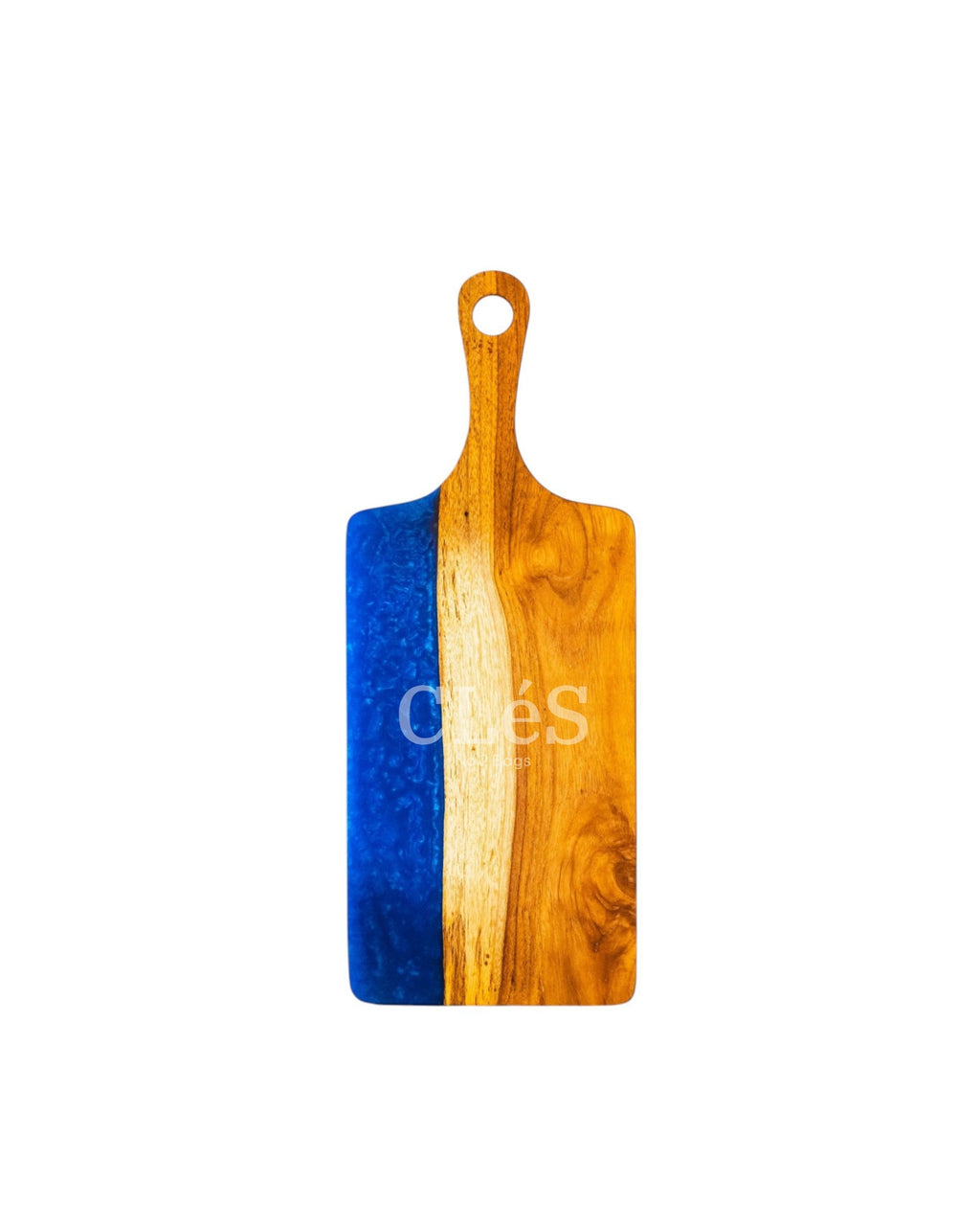 Handmade Blue Epoxy Resin Wooden Serving Board