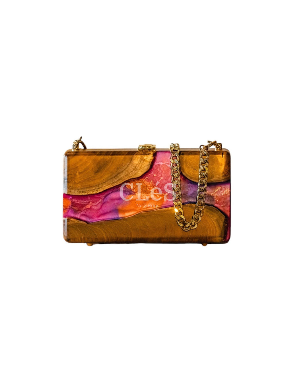 Bali Abstract Lava Handmade Wooden Women Teakwood Handbag