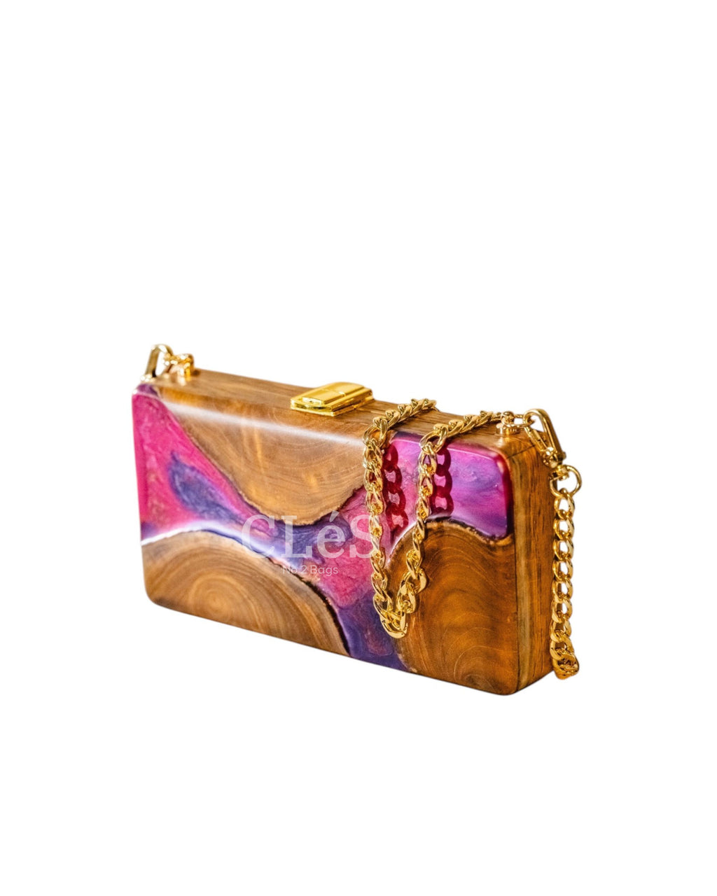 Bali Abstract Lava Handmade Wooden Women Teakwood Handbag