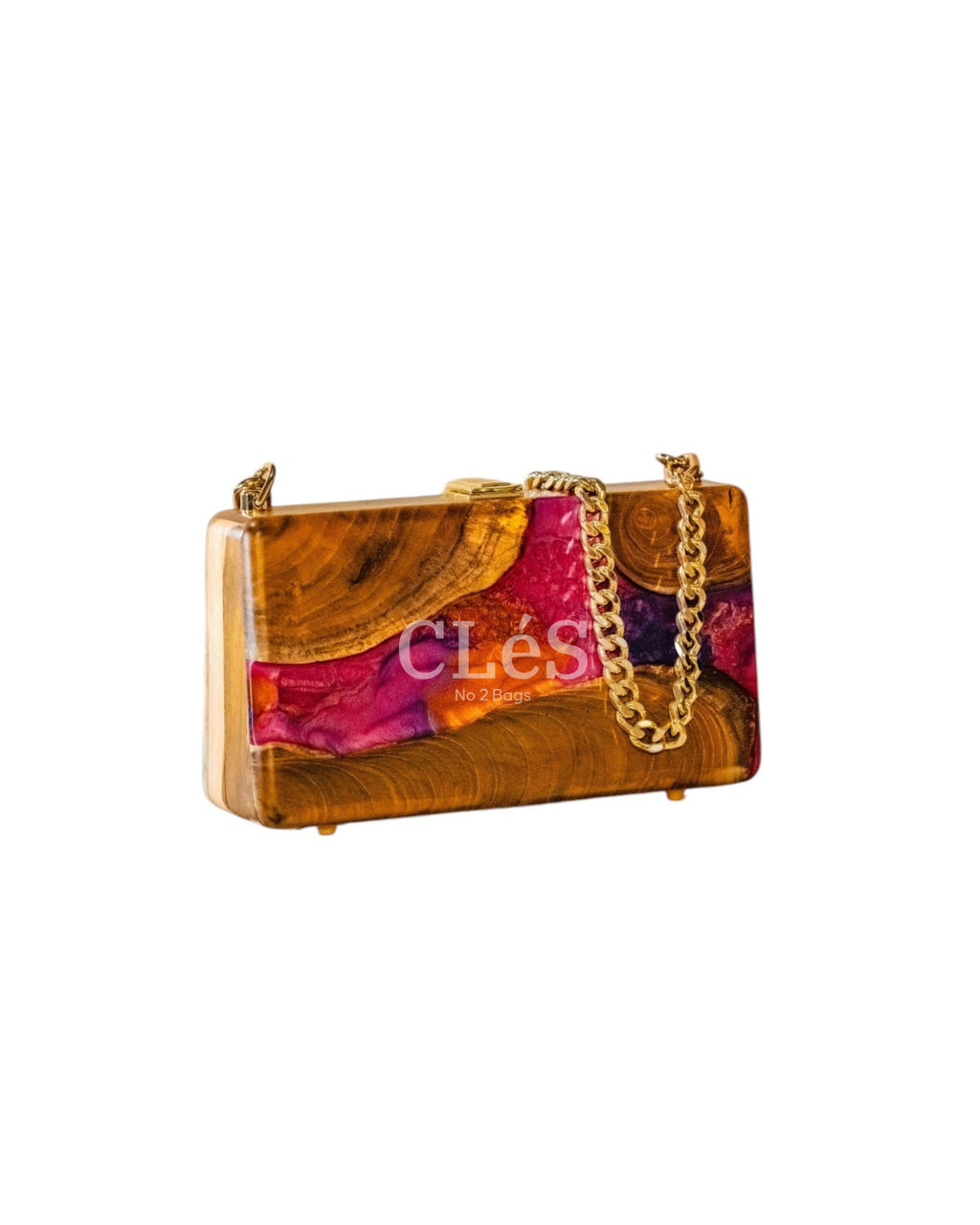 Bali Abstract Lava Handmade Wooden Women Teakwood Handbag