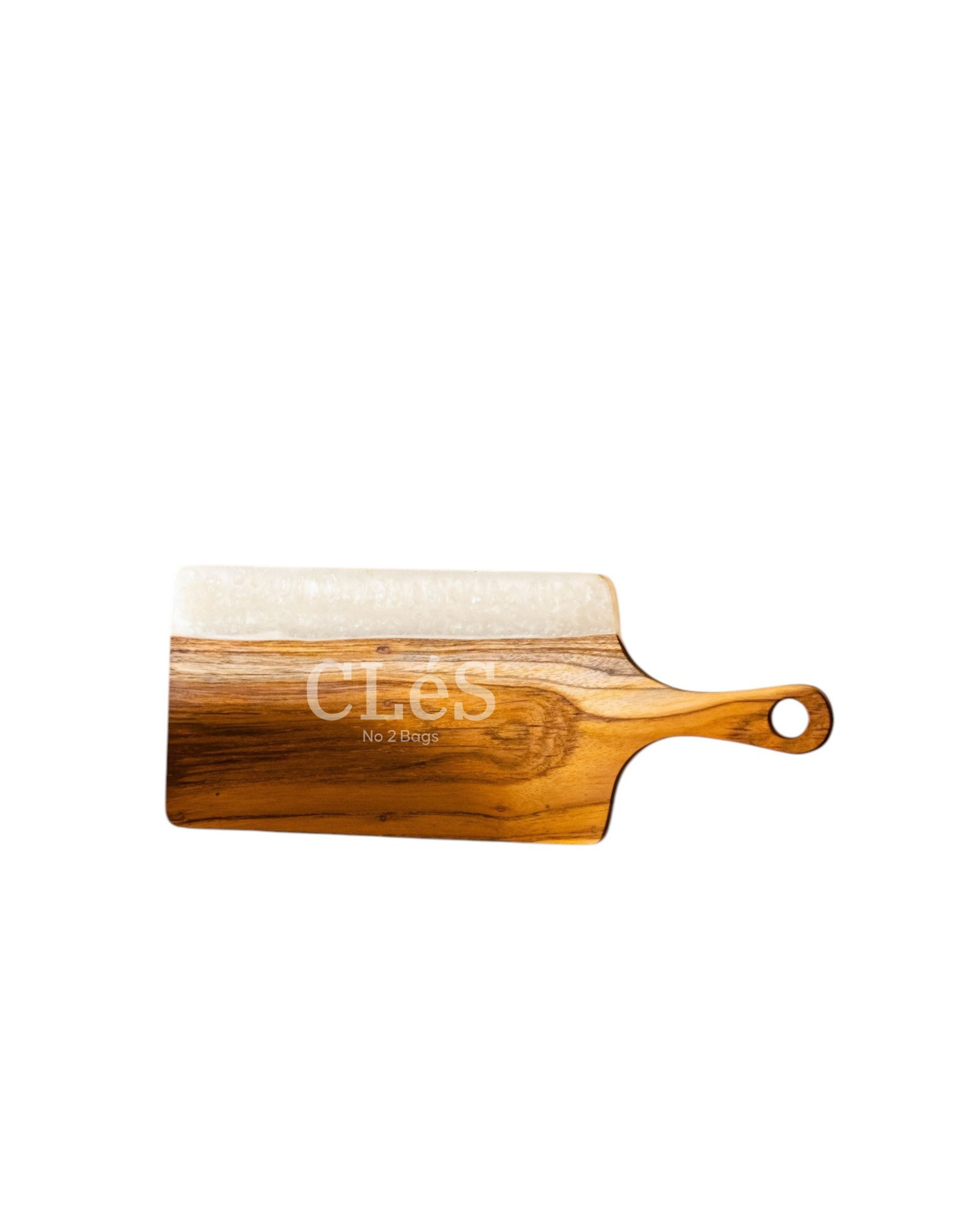 Handmade White Epoxy Resin Wooden Serving Board