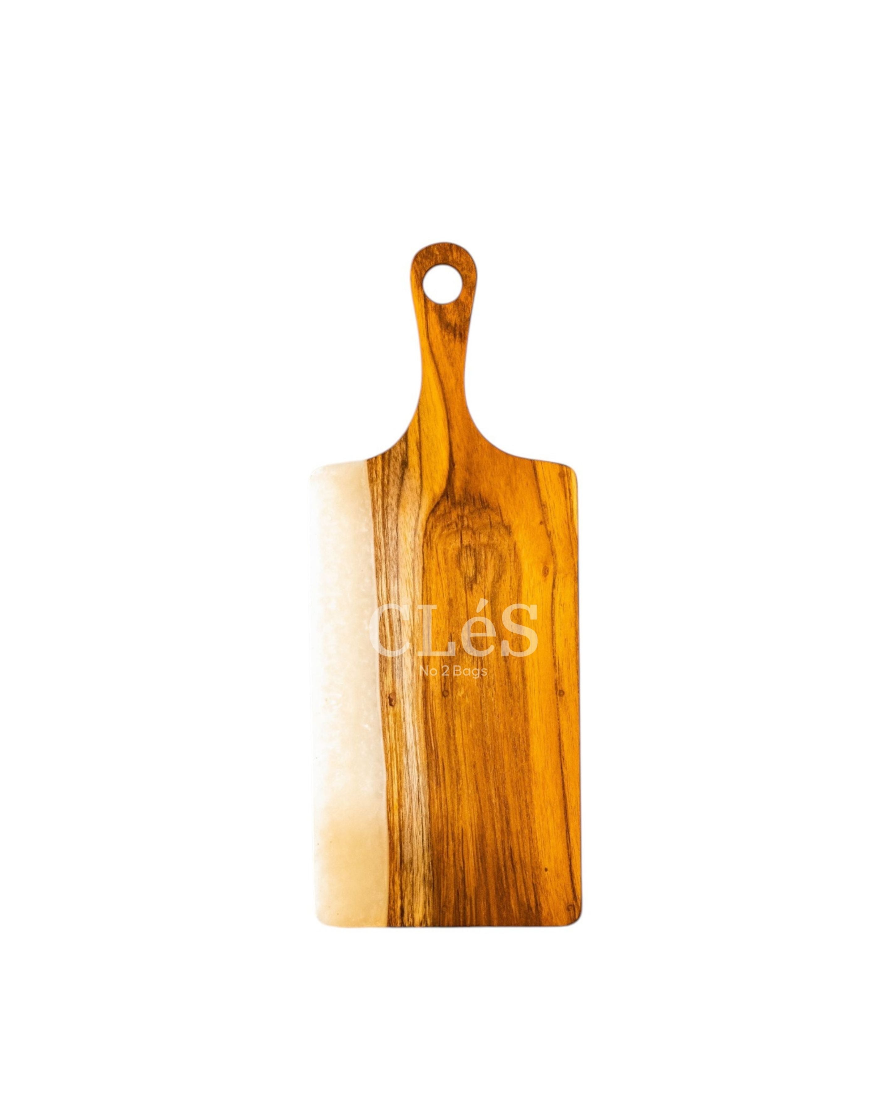 Handmade White Epoxy Resin Wooden Serving Board