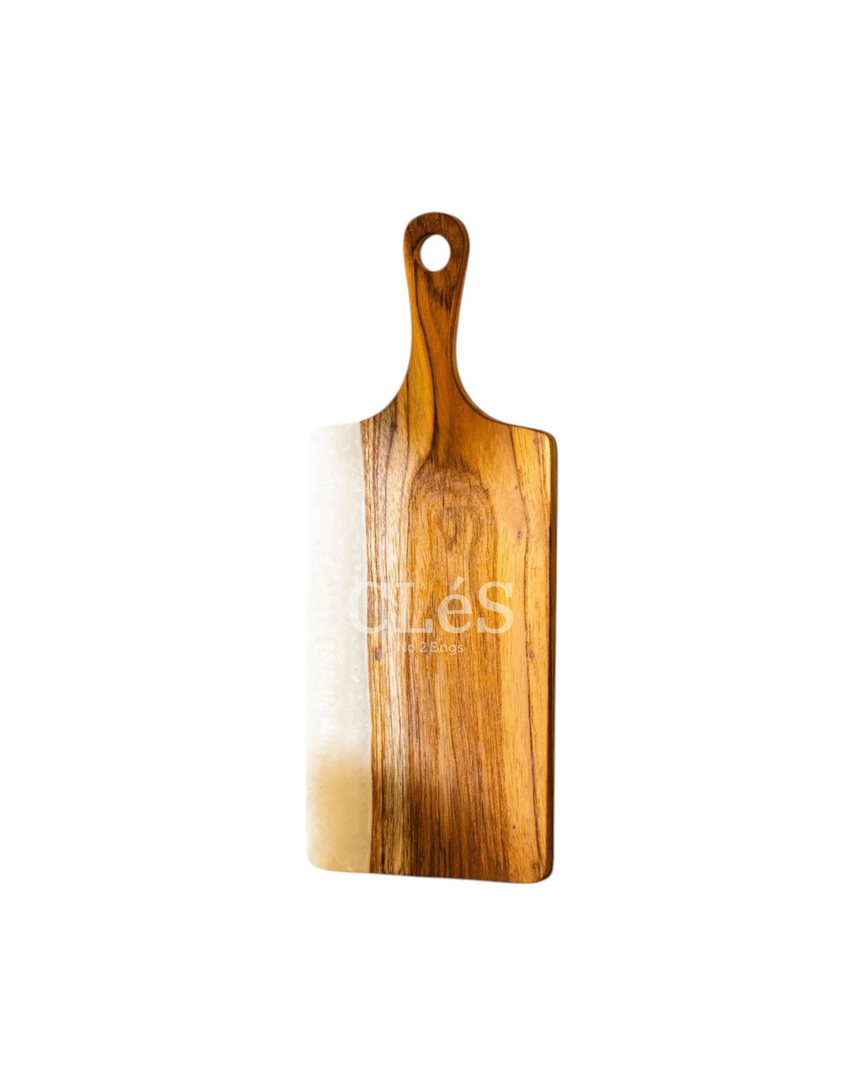 Handmade White Epoxy Resin Wooden Serving Board