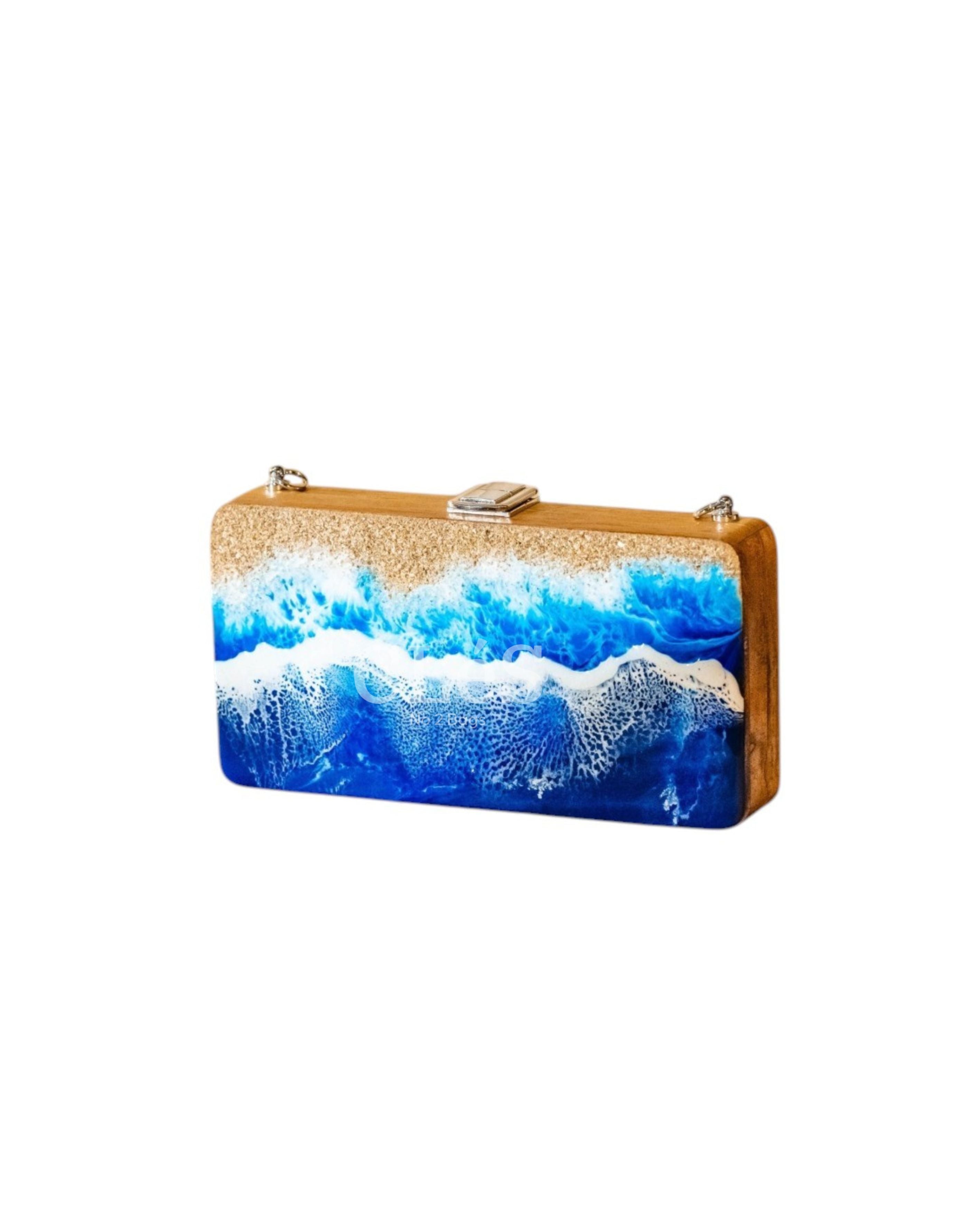 Bali Beach Sand Handmade Wooden Women Teakwood Handbag