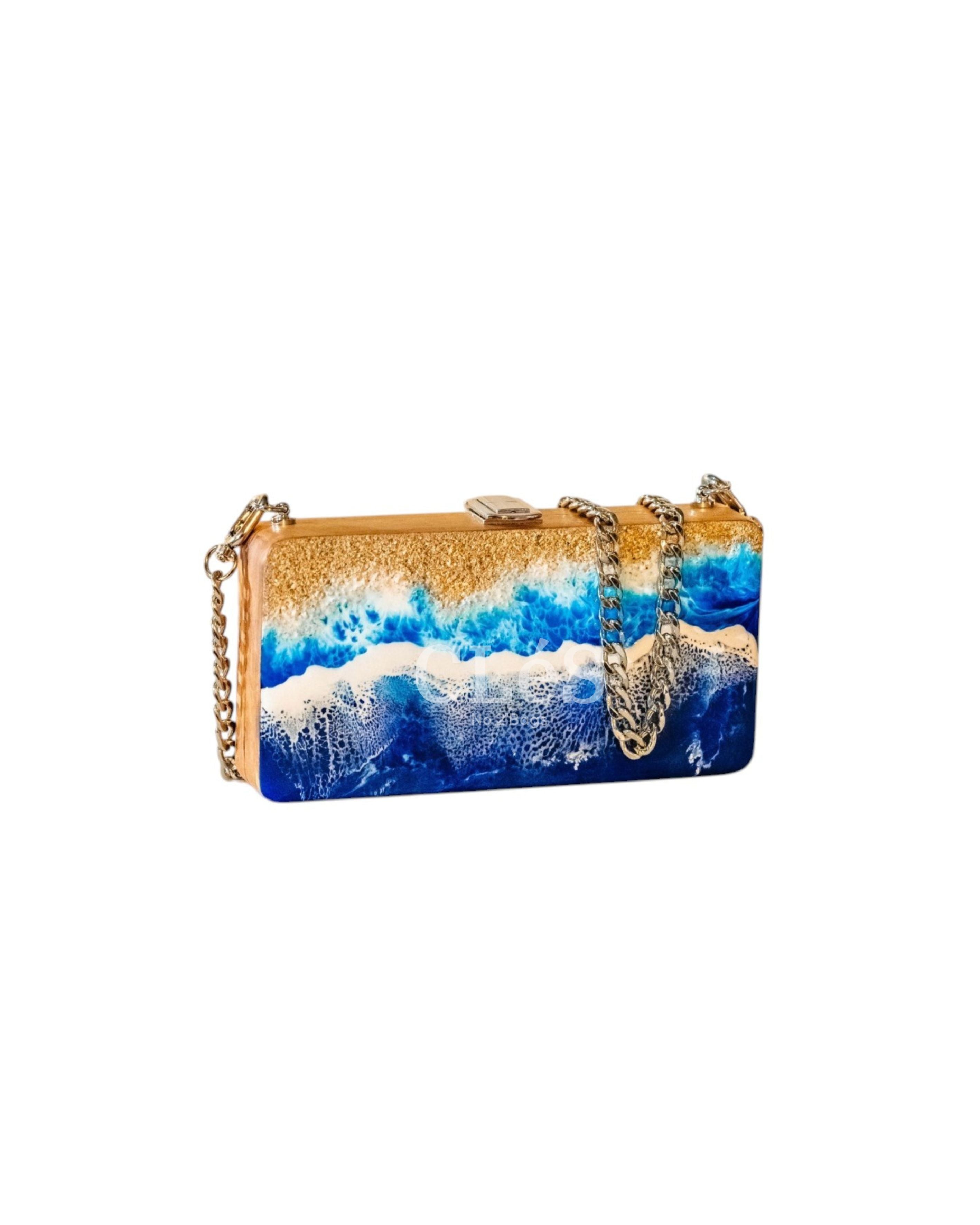 Bali Beach Sand Handmade Wooden Women Teakwood Handbag