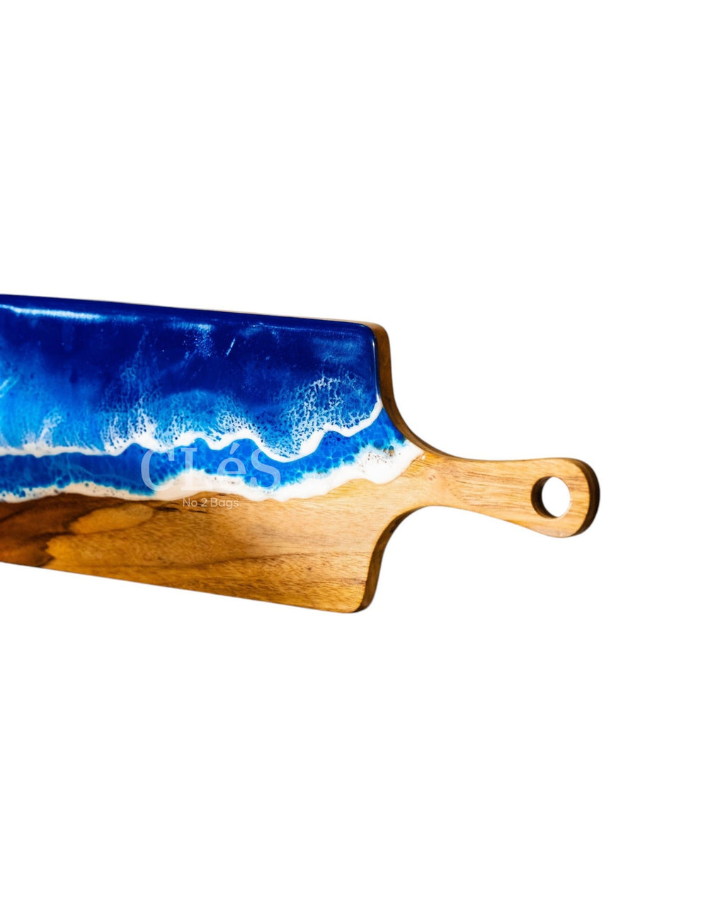 Handmade Ocean Wave Epoxy Resin Wooden Serving Board