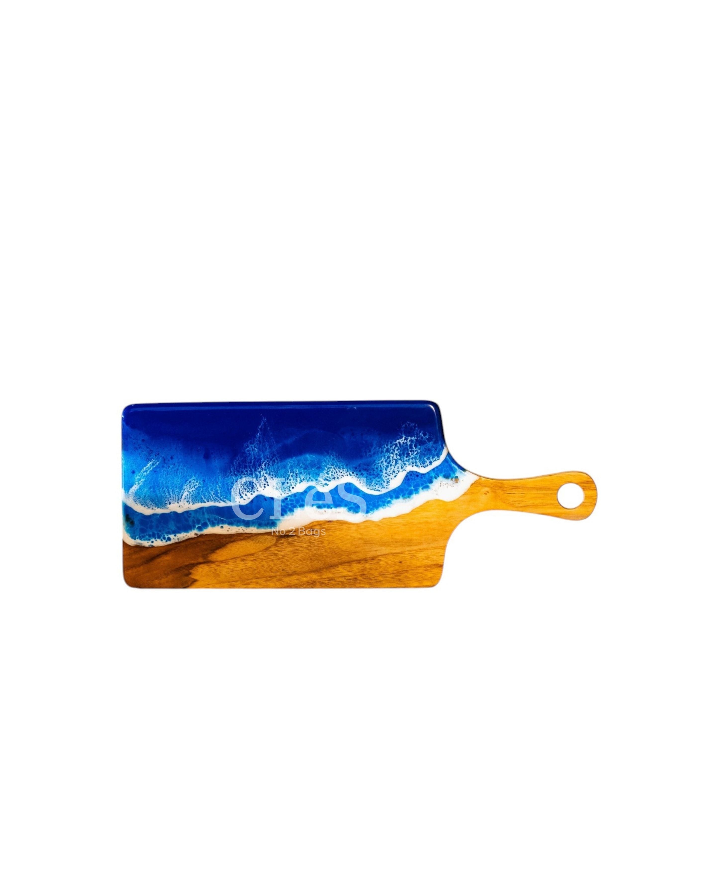 Handmade Ocean Wave Epoxy Resin Wooden Serving Board