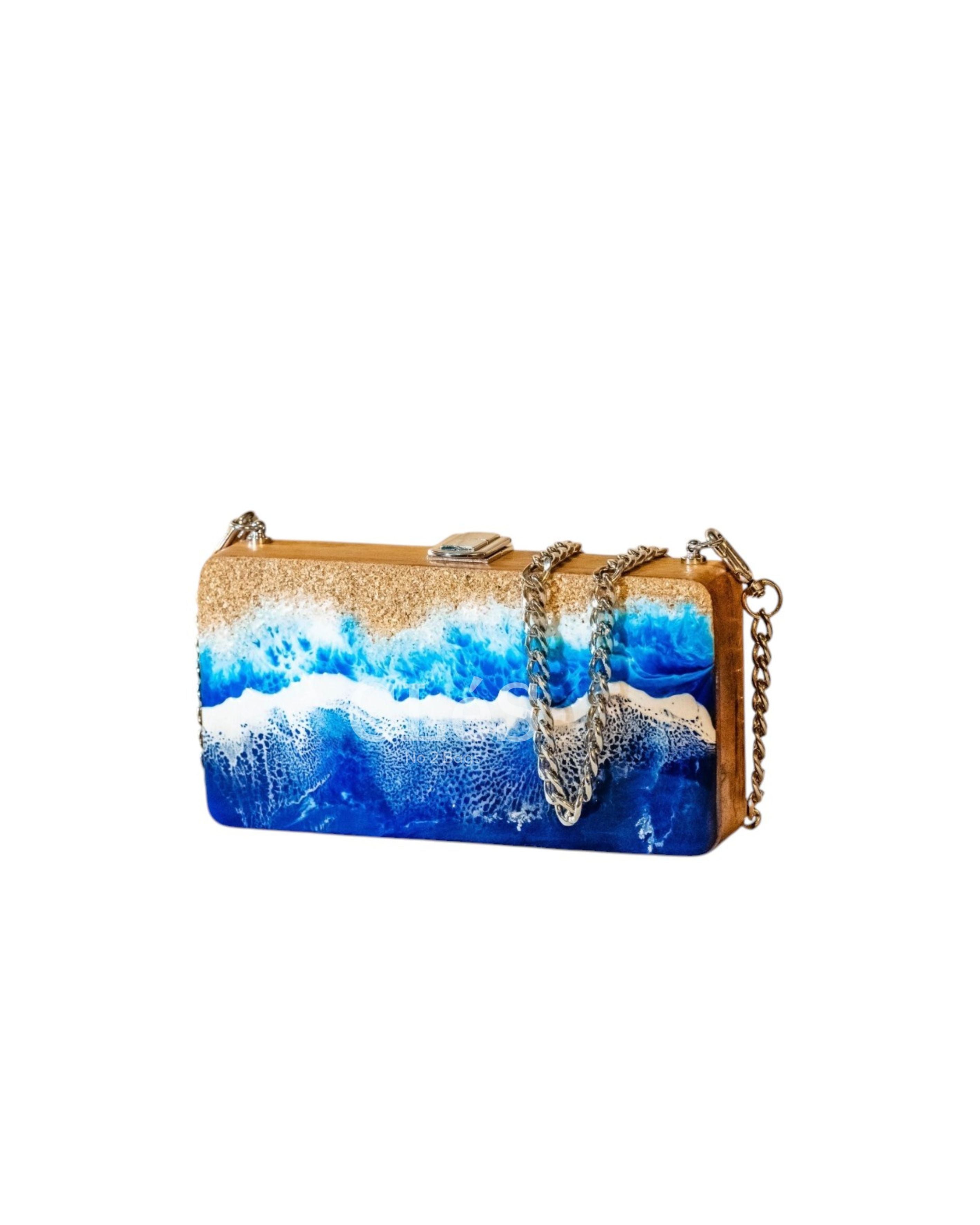 Bali Beach Sand Handmade Wooden Women Teakwood Handbag