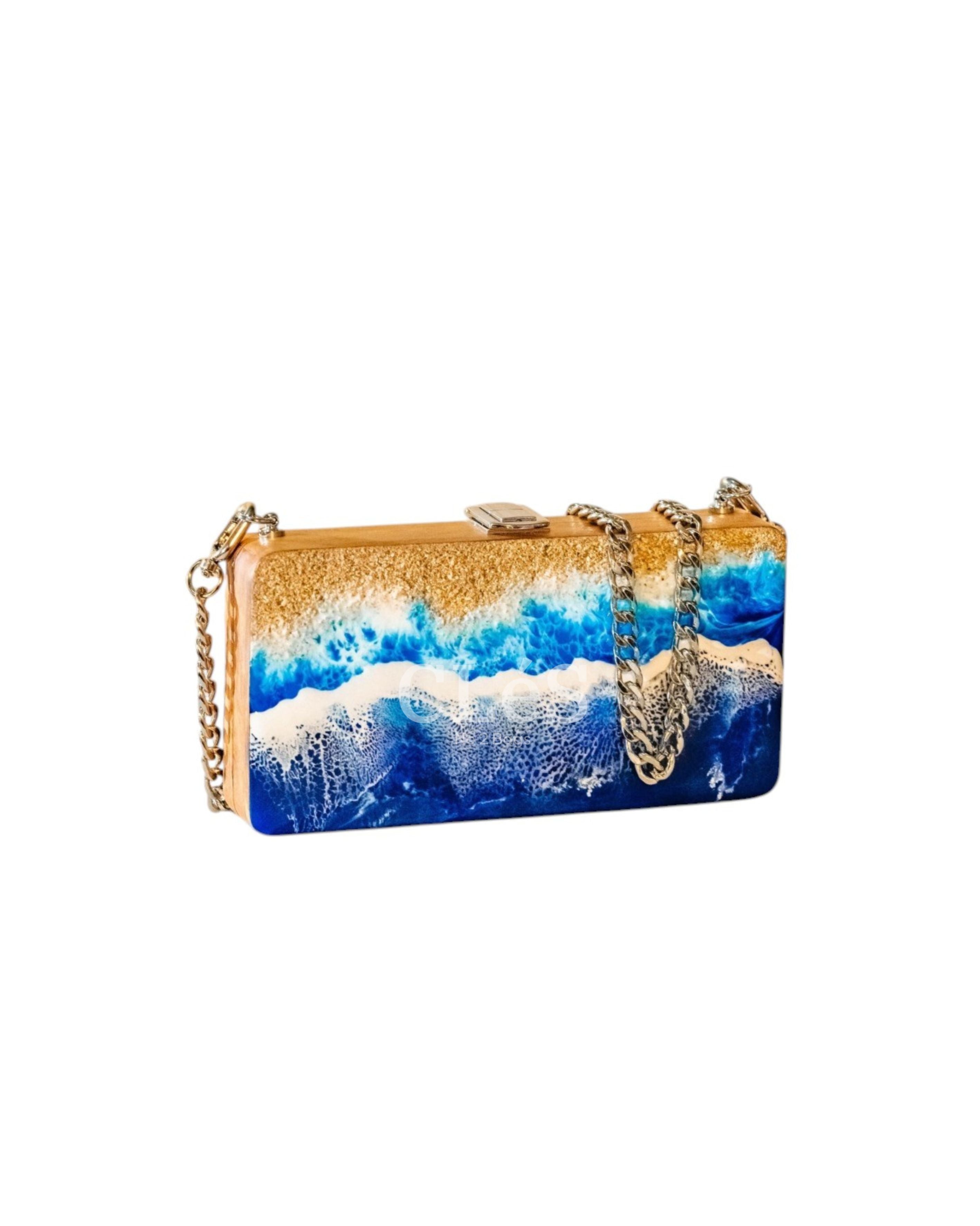 Bali Beach Sand Handmade Wooden Women Teakwood Handbag