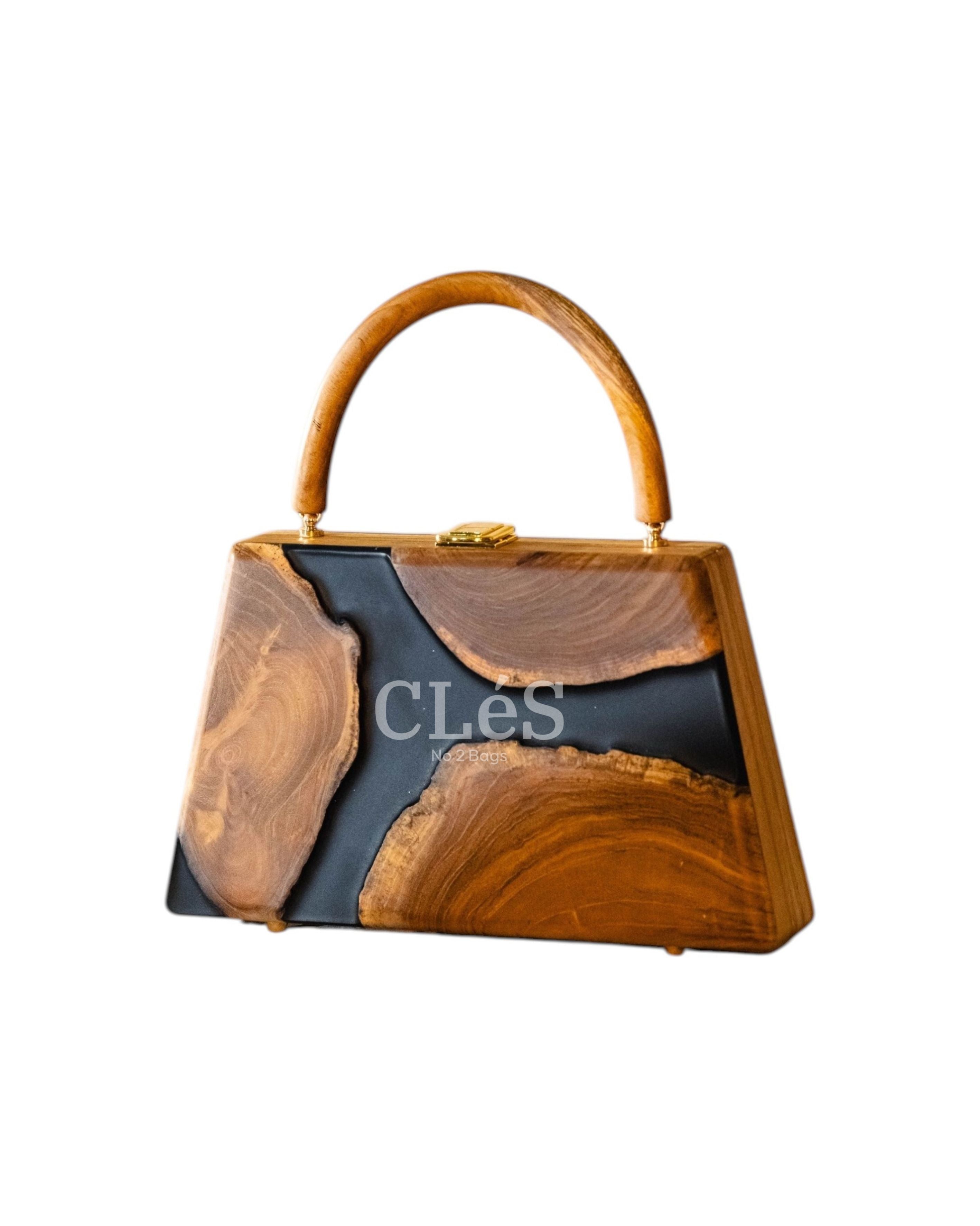 Flores Coal Nusa Handmade Wooden Women Teakwood Handbag