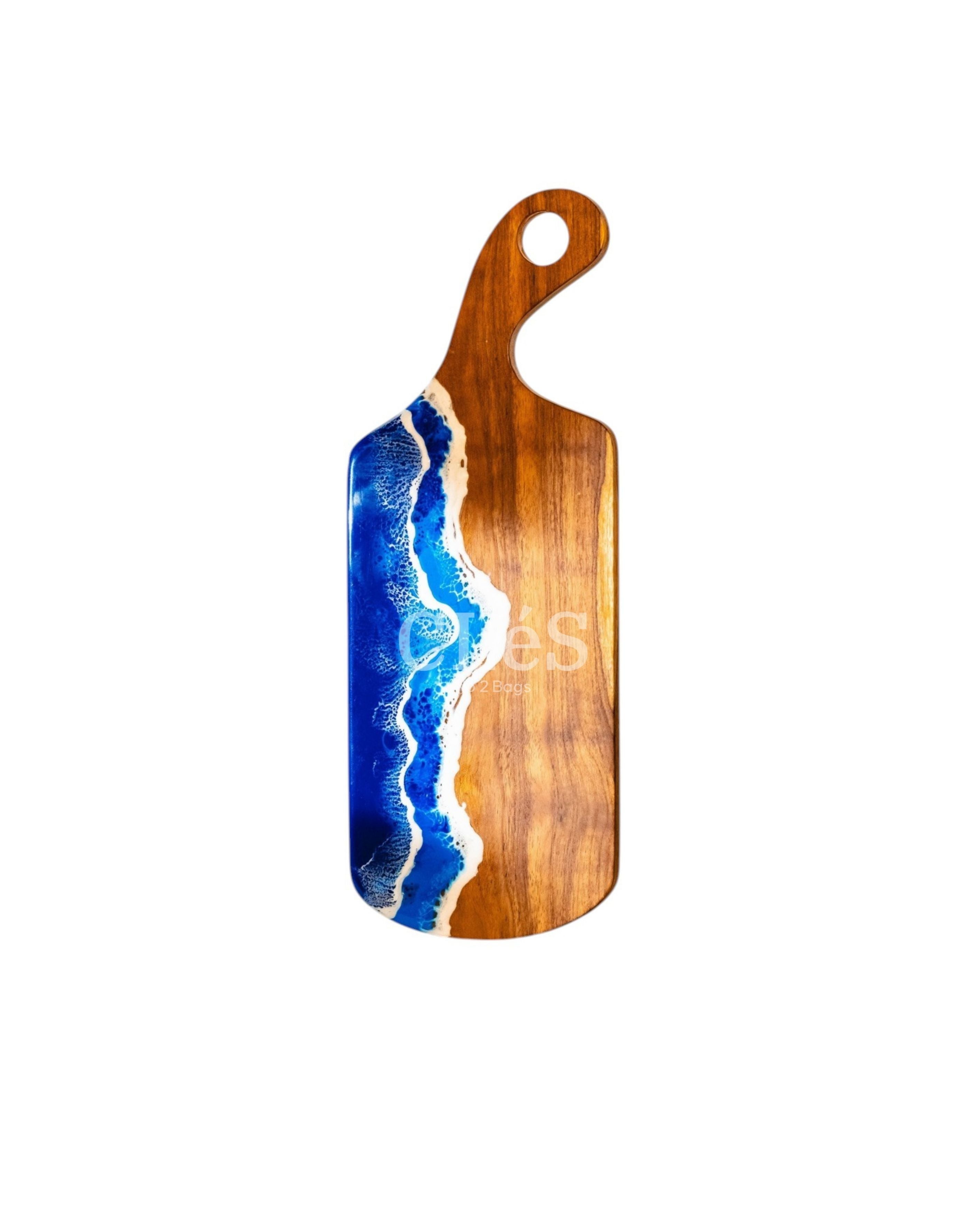 Handmade Ocean Wave Epoxy Resin Wooden Serving Board
