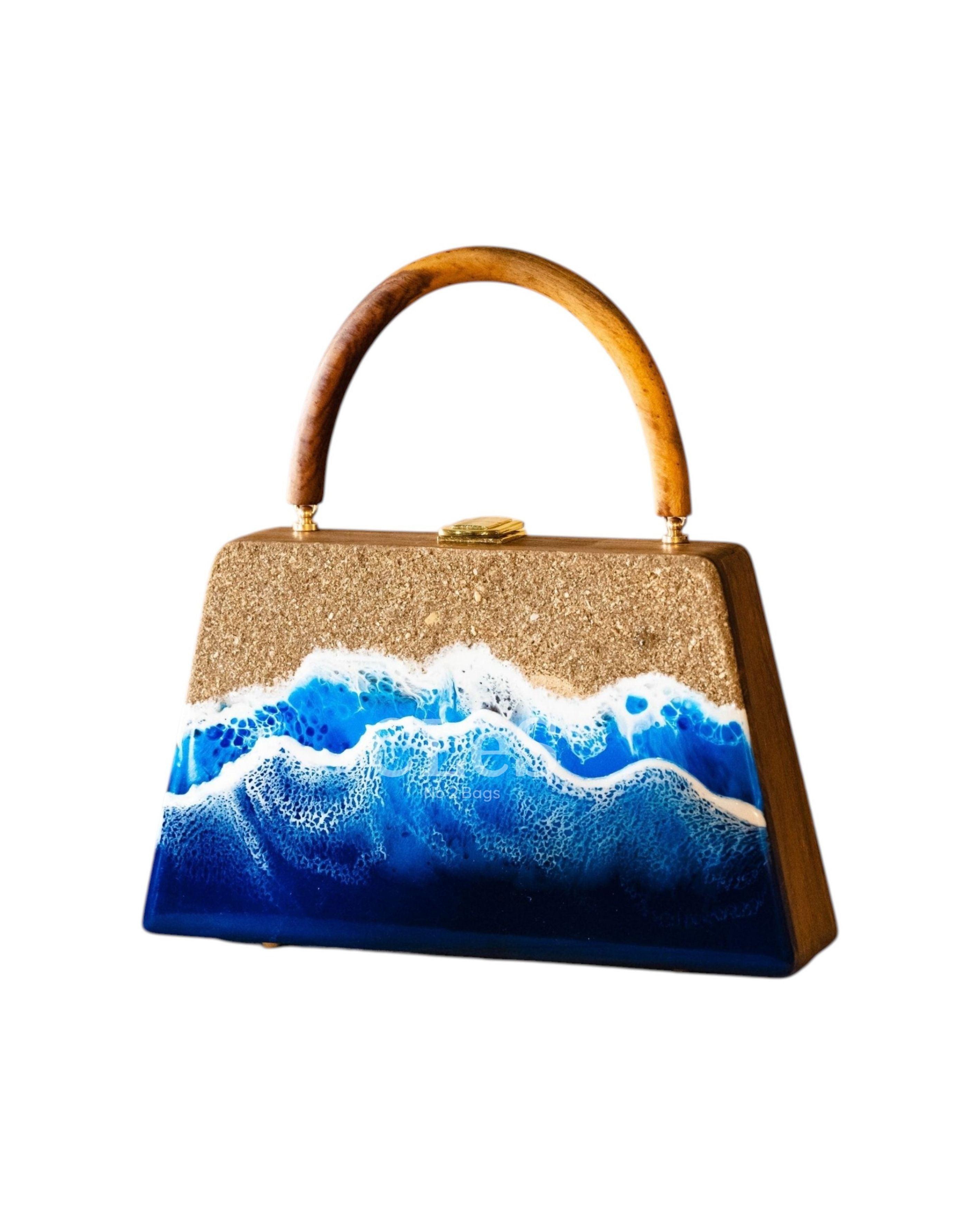 Flores Beach Handmade Wooden Women Teakwood Handbag