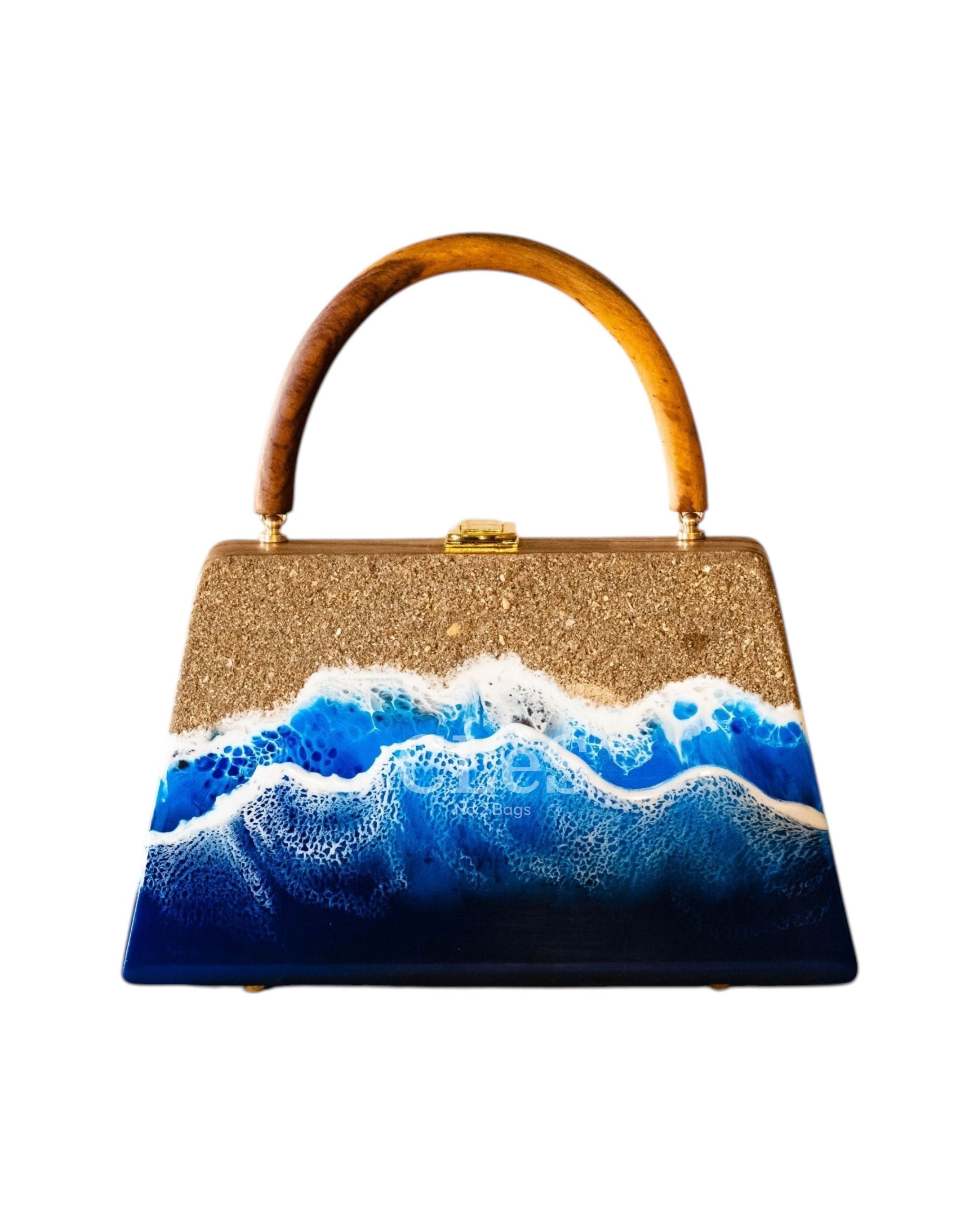 Flores Beach Handmade Wooden Women Teakwood Handbag