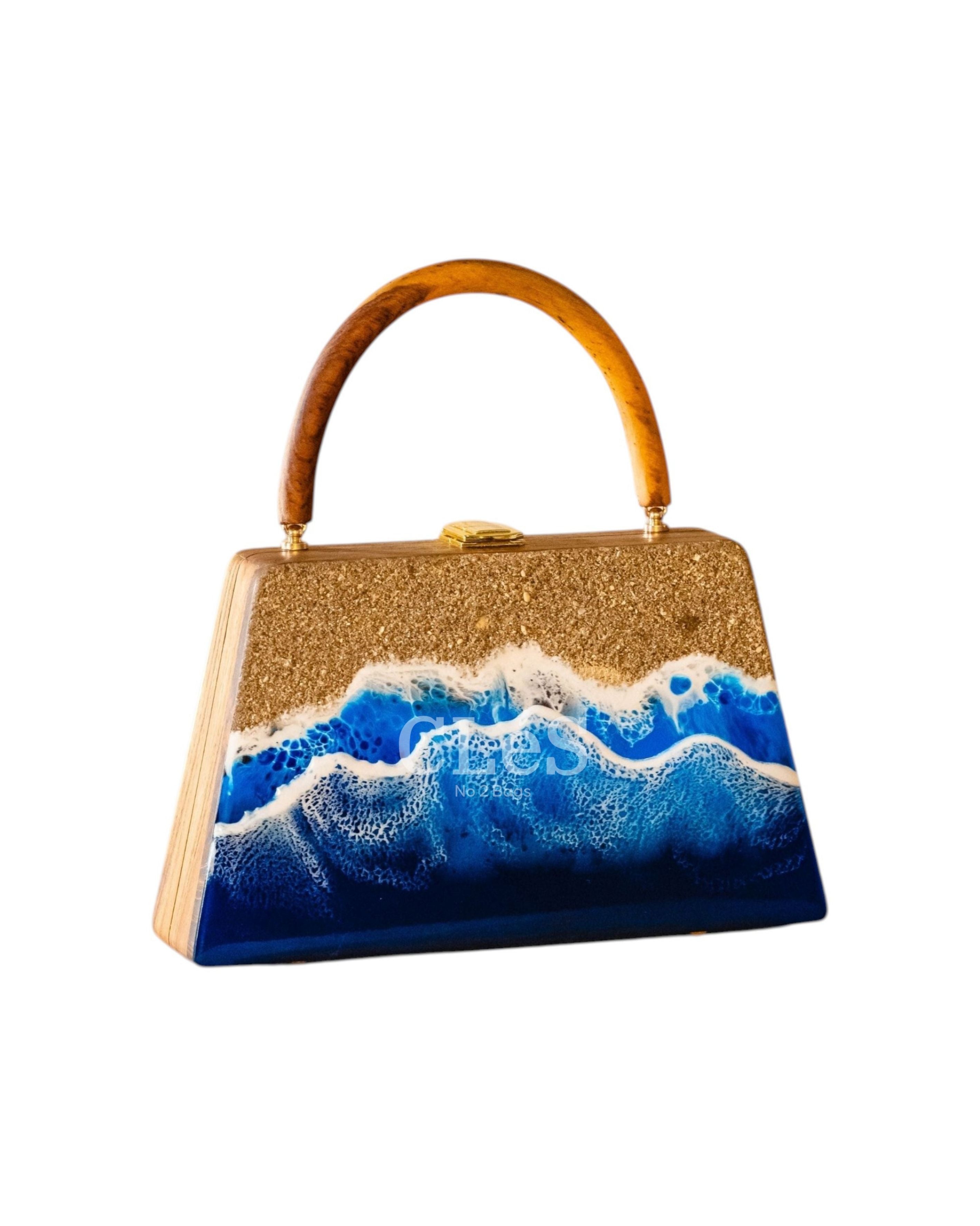 Flores Beach Handmade Wooden Women Teakwood Handbag