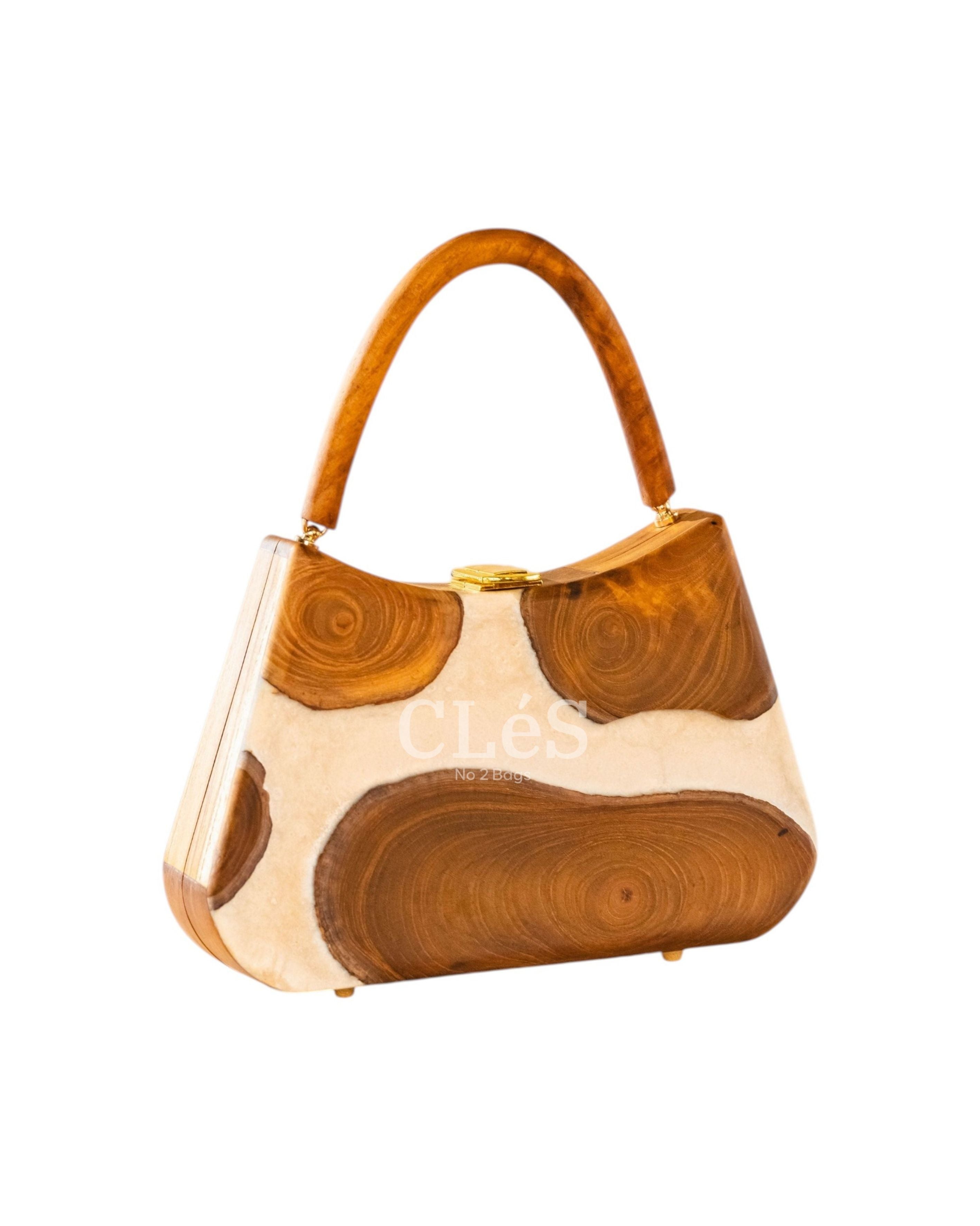 Sumba Coral Nusa Handmade Wooden Women Teakwood Handbag