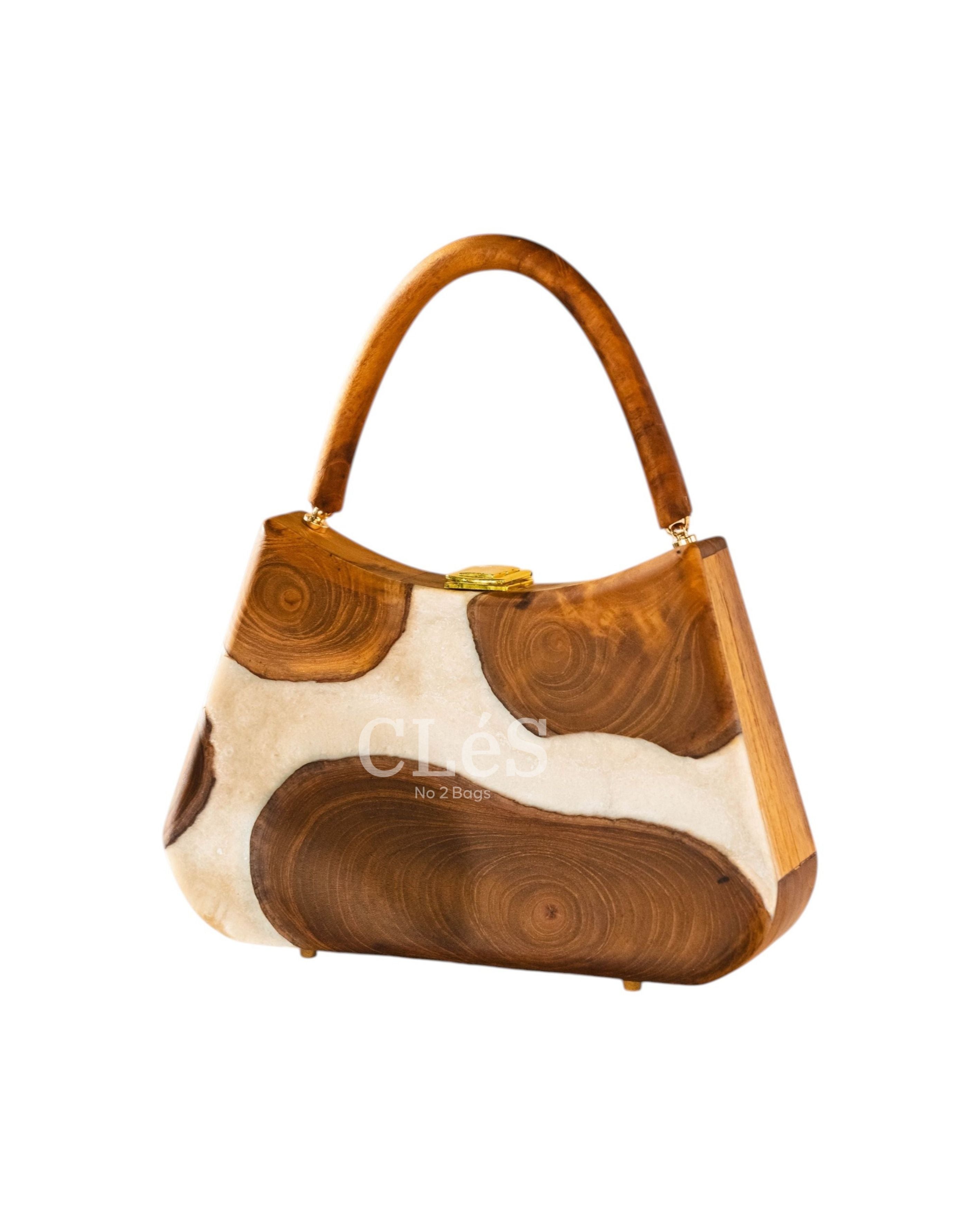 Sumba Coral Nusa Handmade Wooden Women Teakwood Handbag