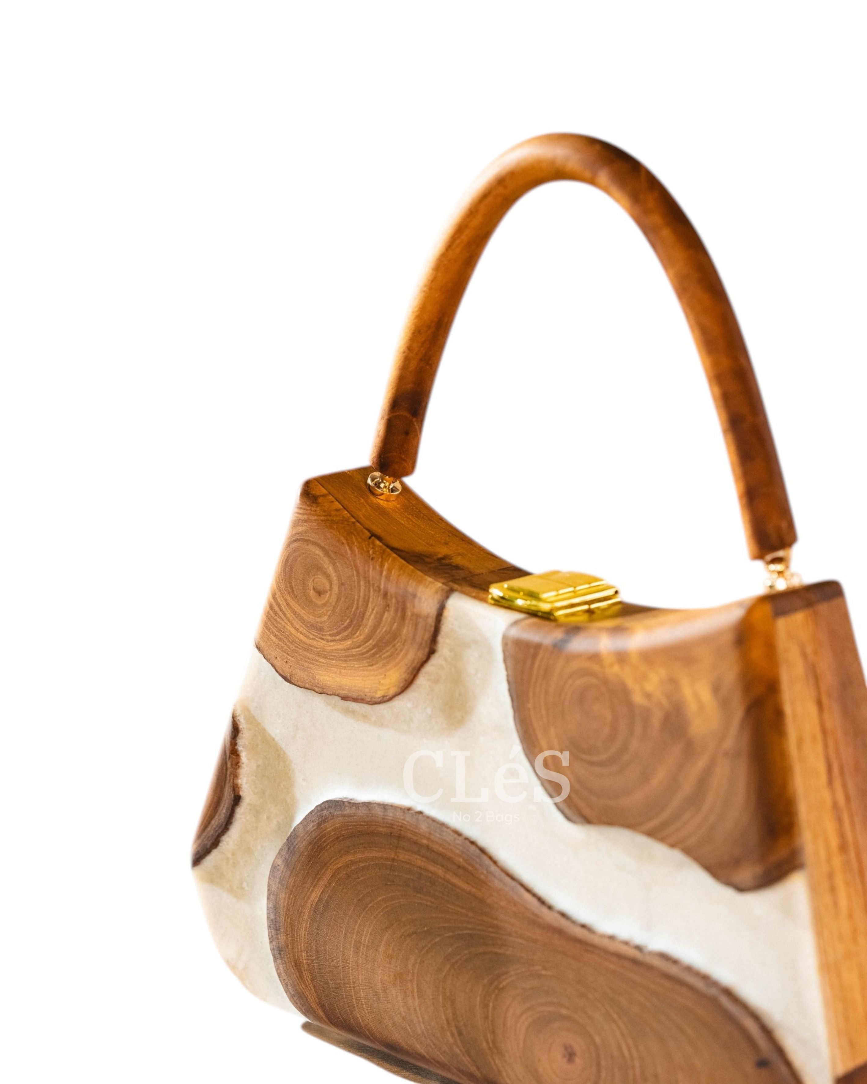 Sumba Coral Nusa Handmade Wooden Women Teakwood Handbag