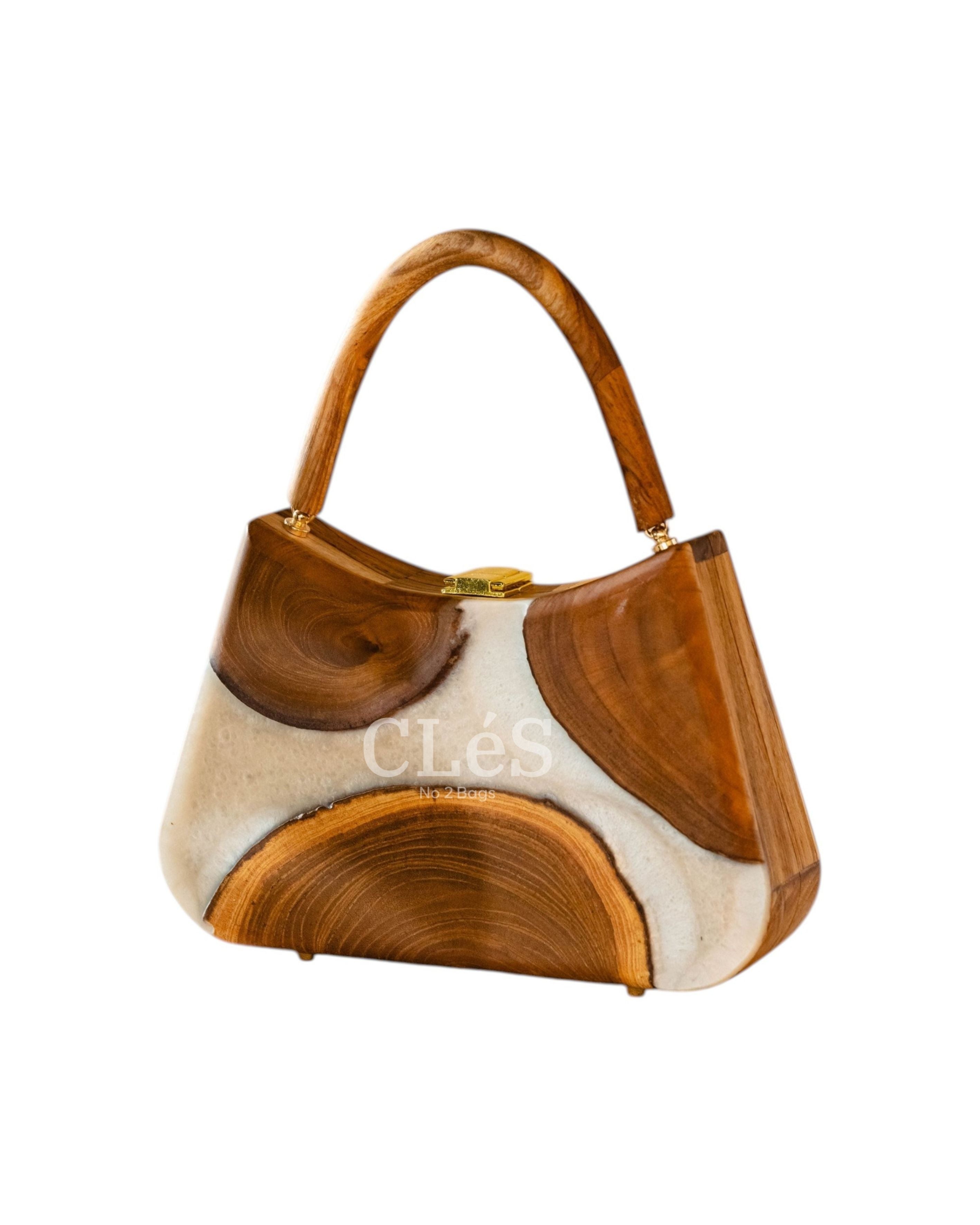 Sumba Coral Nusa Handmade Wooden Women Teakwood Handbag
