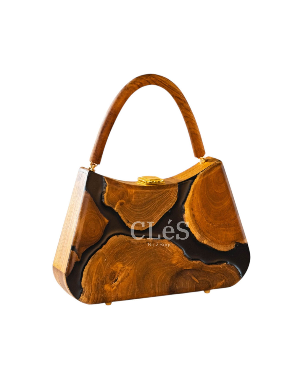 Sumba Coal Nusa Handmade Wooden Women Teakwood Handbag