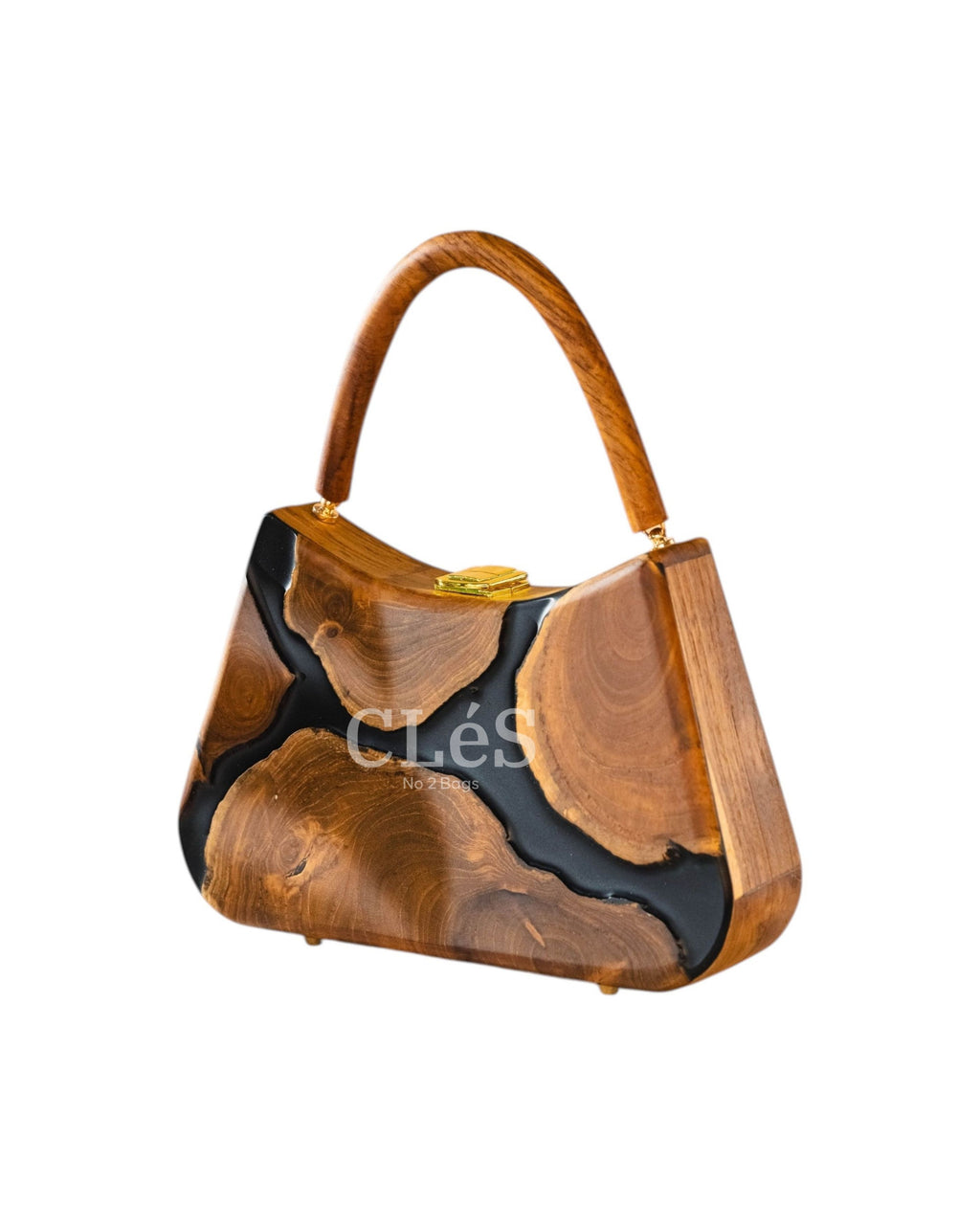 Sumba Coal Nusa Handmade Wooden Women Teakwood Handbag