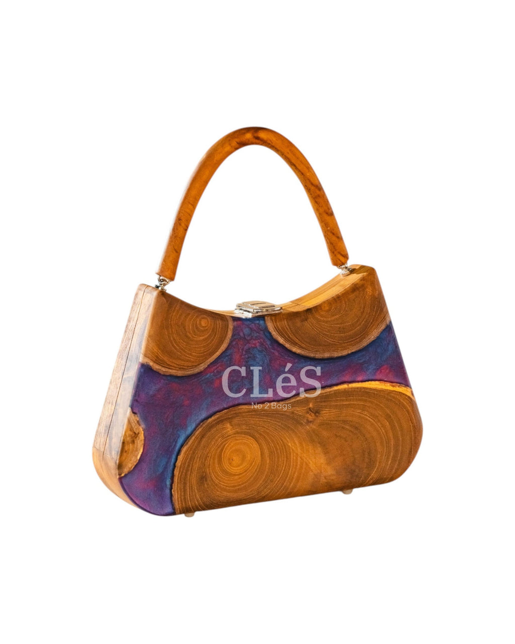 Sumba Abstract Butterfly Handmade Wooden Women Teakwood Handbag