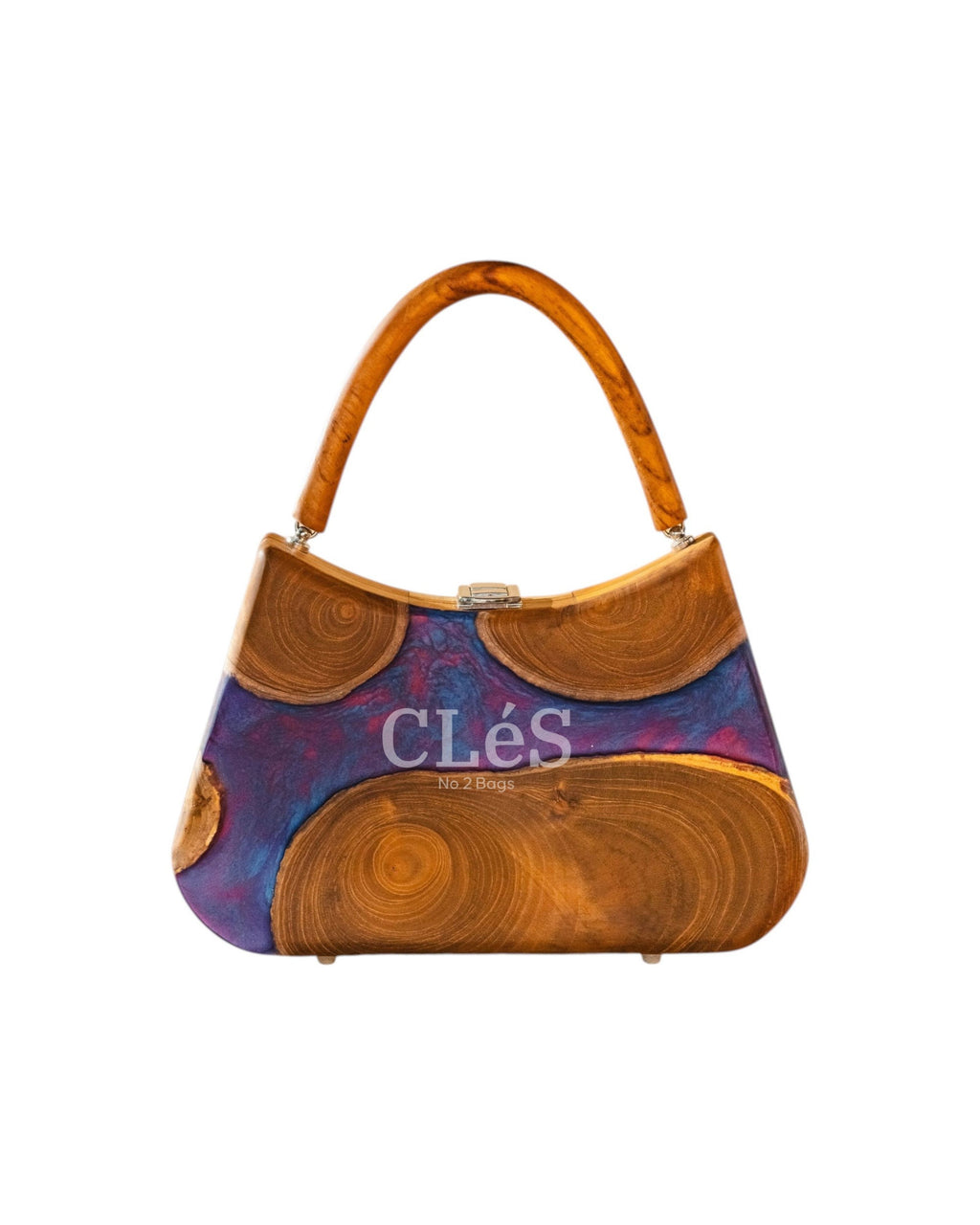 Sumba Abstract Butterfly Handmade Wooden Women Teakwood Handbag