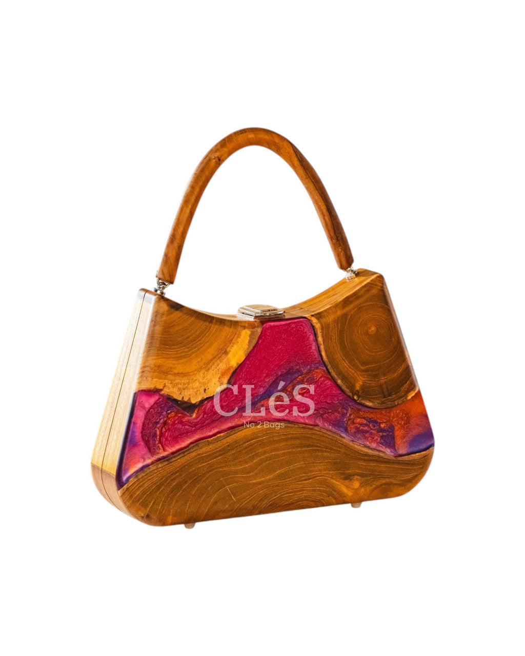 Sumba Abstract Lava Handmade Wooden Women Teakwood Handbag