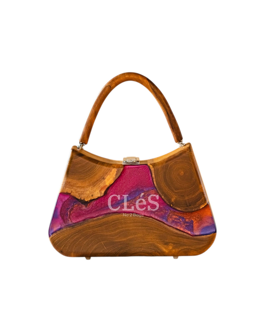 Sumba Abstract Lava Handmade Wooden Women Teakwood Handbag