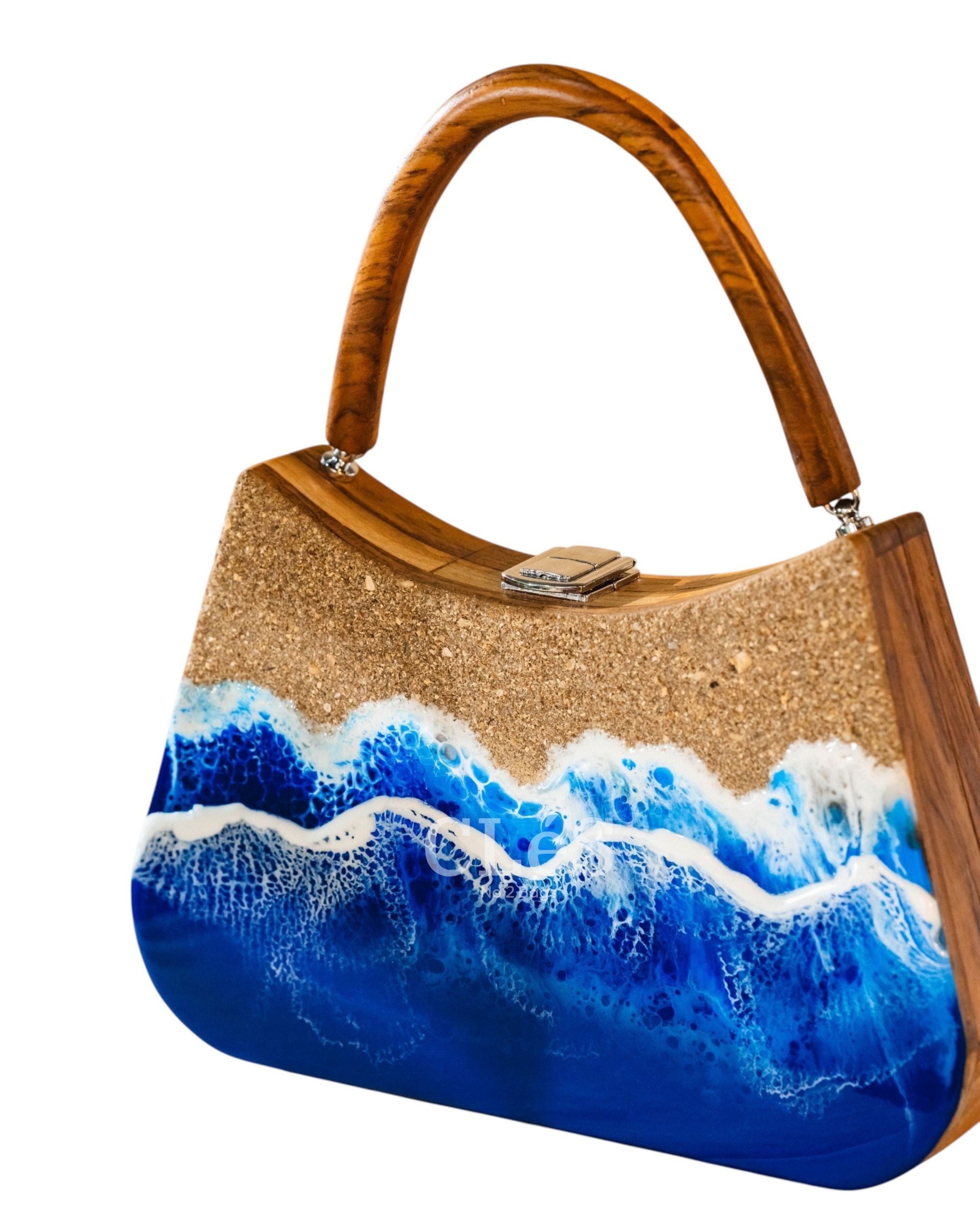 Sumba Beach Handmade Wooden Women Teakwood Handbag