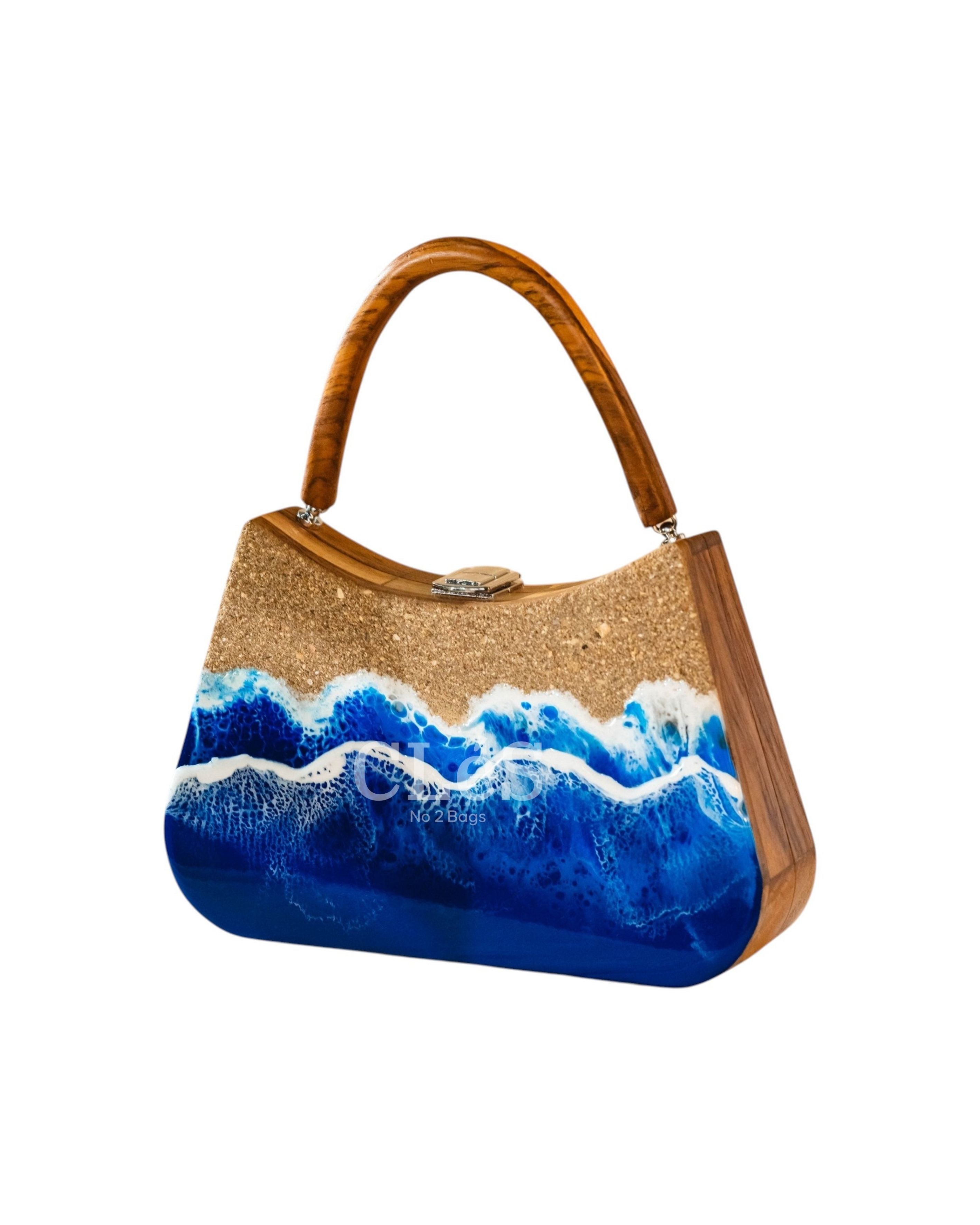 Sumba Beach Handmade Wooden Women Teakwood Handbag