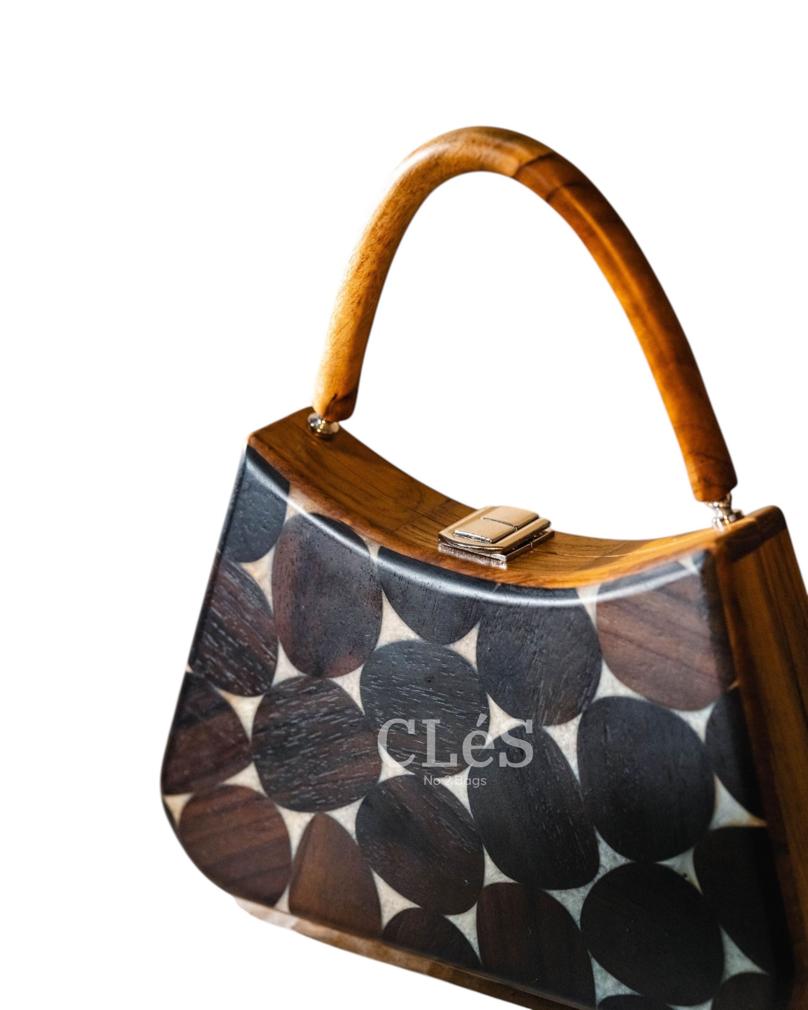 Sumba Classic Handmade Wooden Women Teakwood Handbag