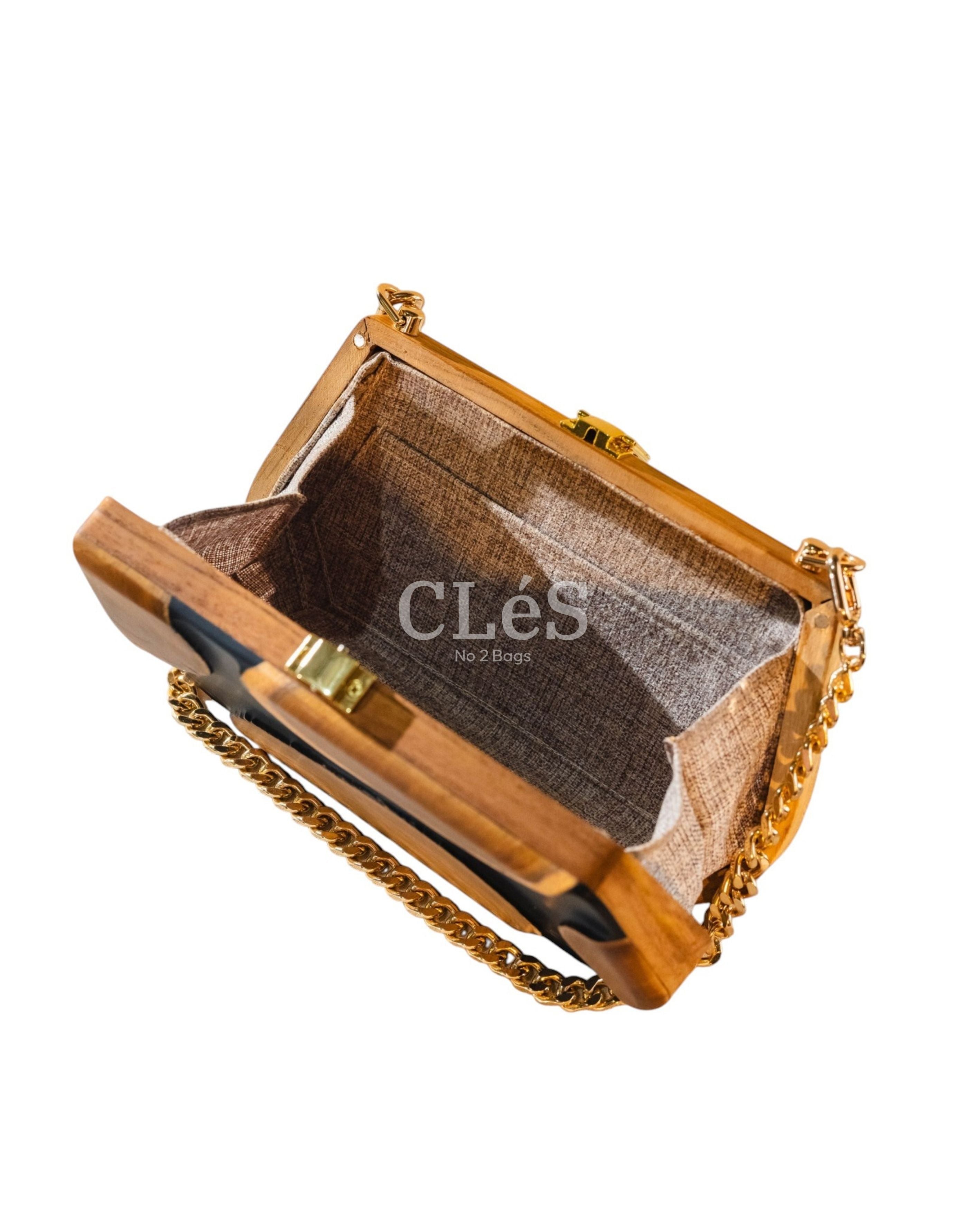Sulawesi Coal Nusa Nusa Handmade Wooden Women Teakwood Handbag