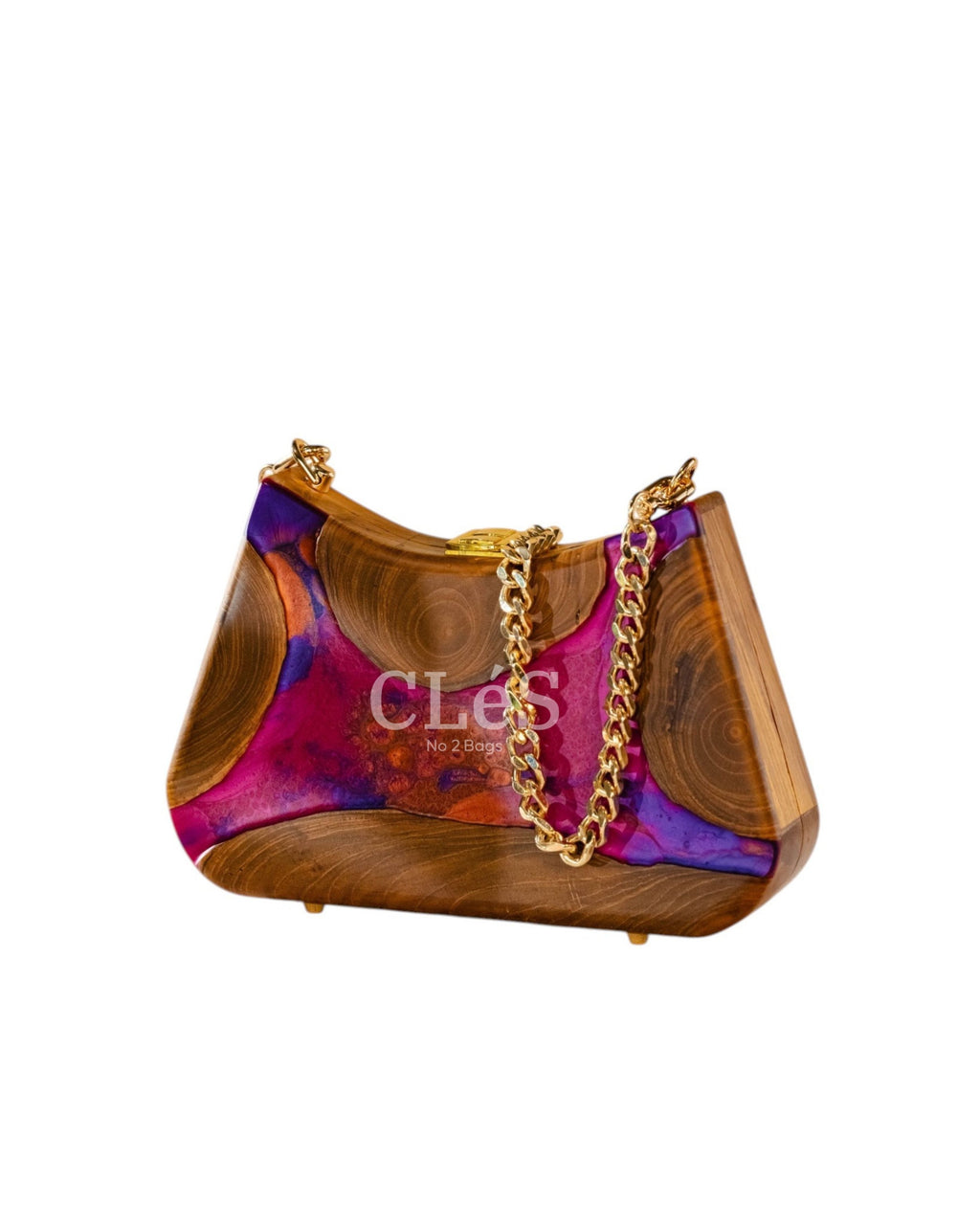 Lombok Abstract Lava Handmade Wooden Women Teakwood Handbag