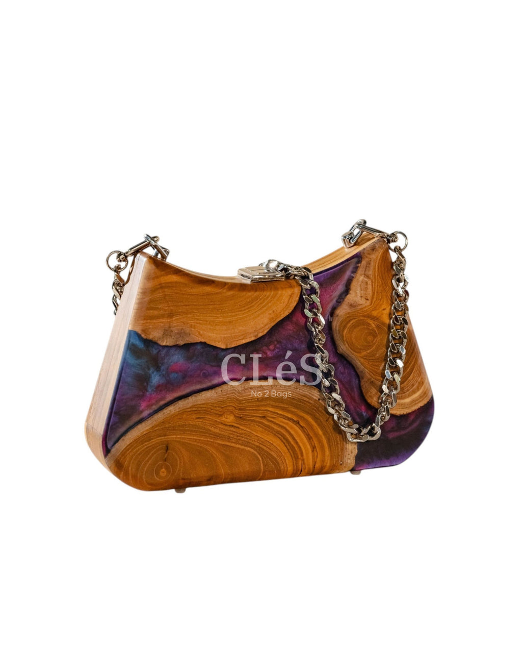 Lombok Abstract Butterfly Handmade Wooden Women Teakwood Handbag