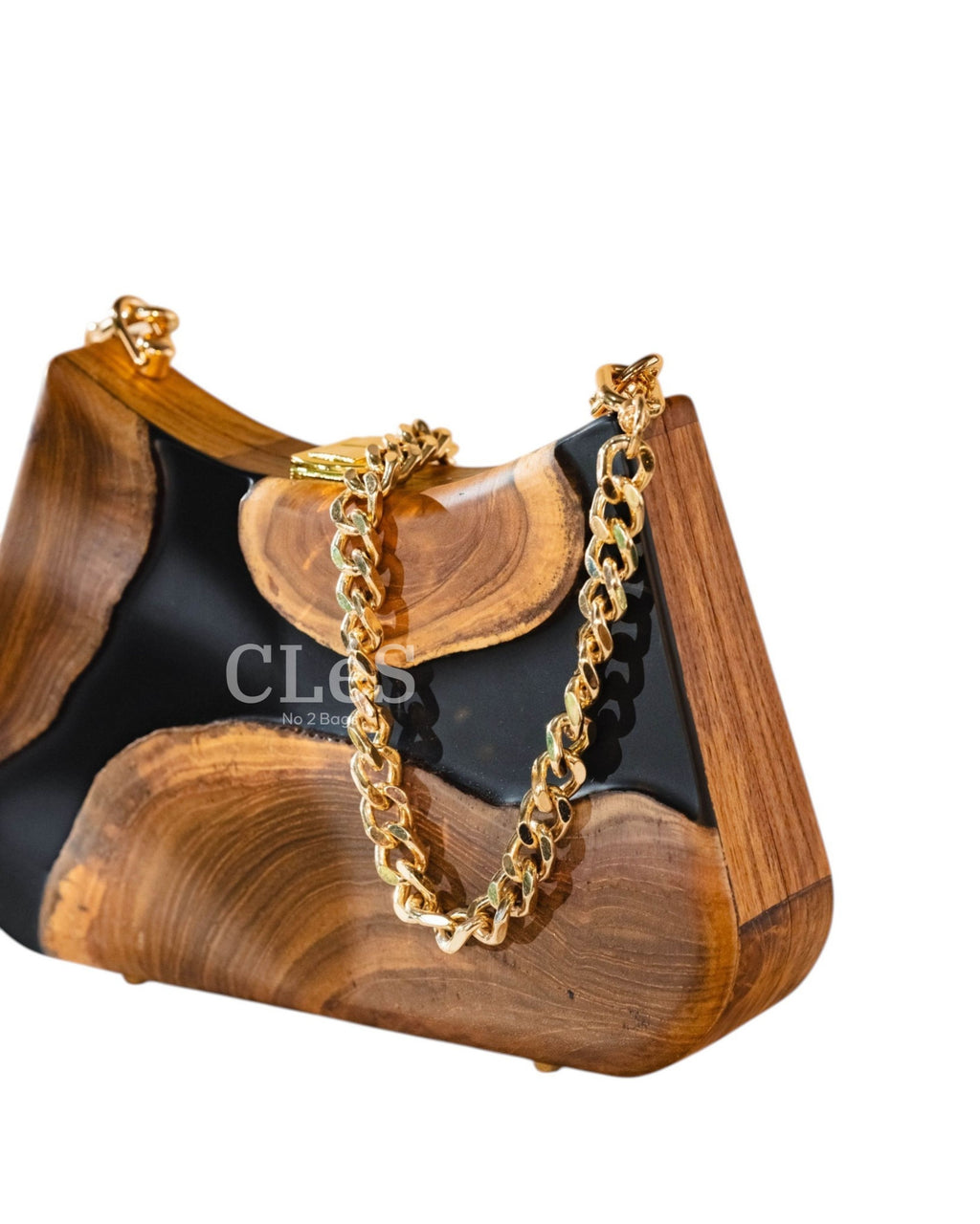 Lombok Coal Nusa Handmade Wooden Women Teakwood Handbag