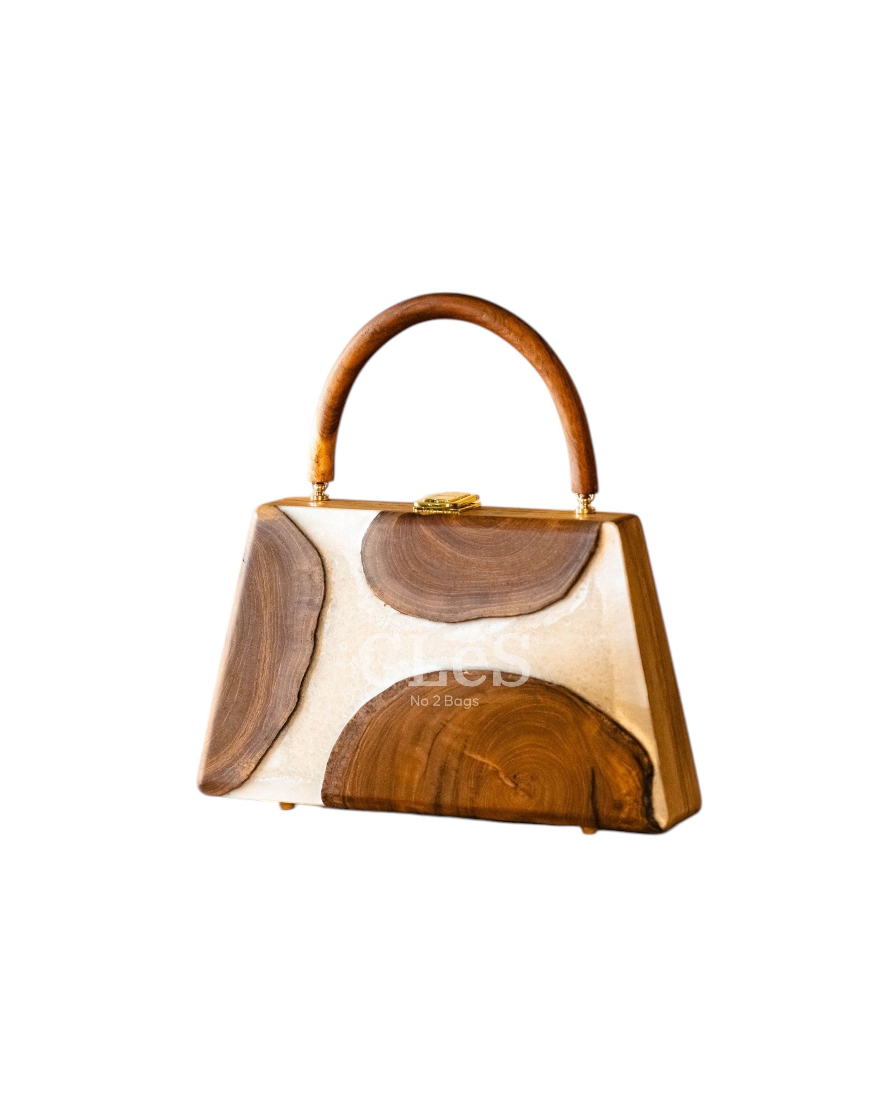 Flores Coral Nusa Handmade Wooden Women Teakwood Handbag