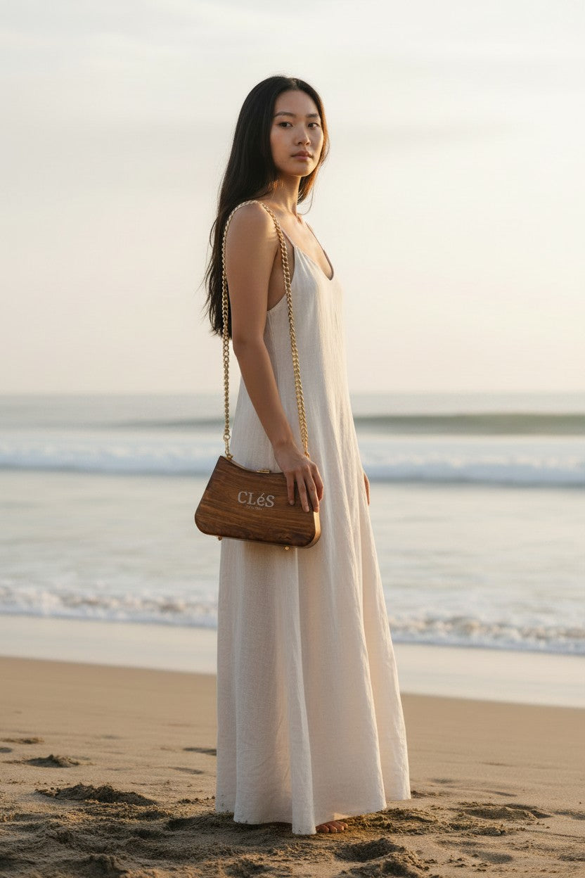 Lombok Natural Handmade Wooden Women Teakwood Handbag